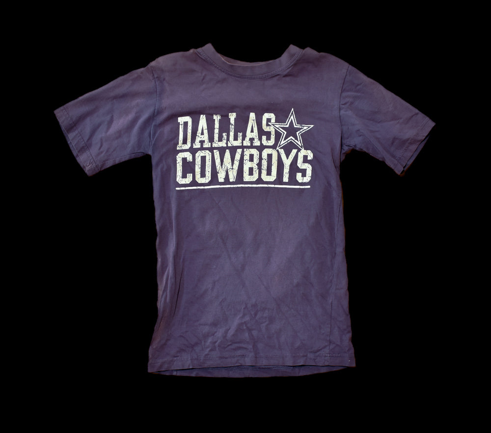 Dallas Cowboys Blue T-Shirt Small Mens Faded Used T-Shirt NFL Vintage Short Sleeve NFL