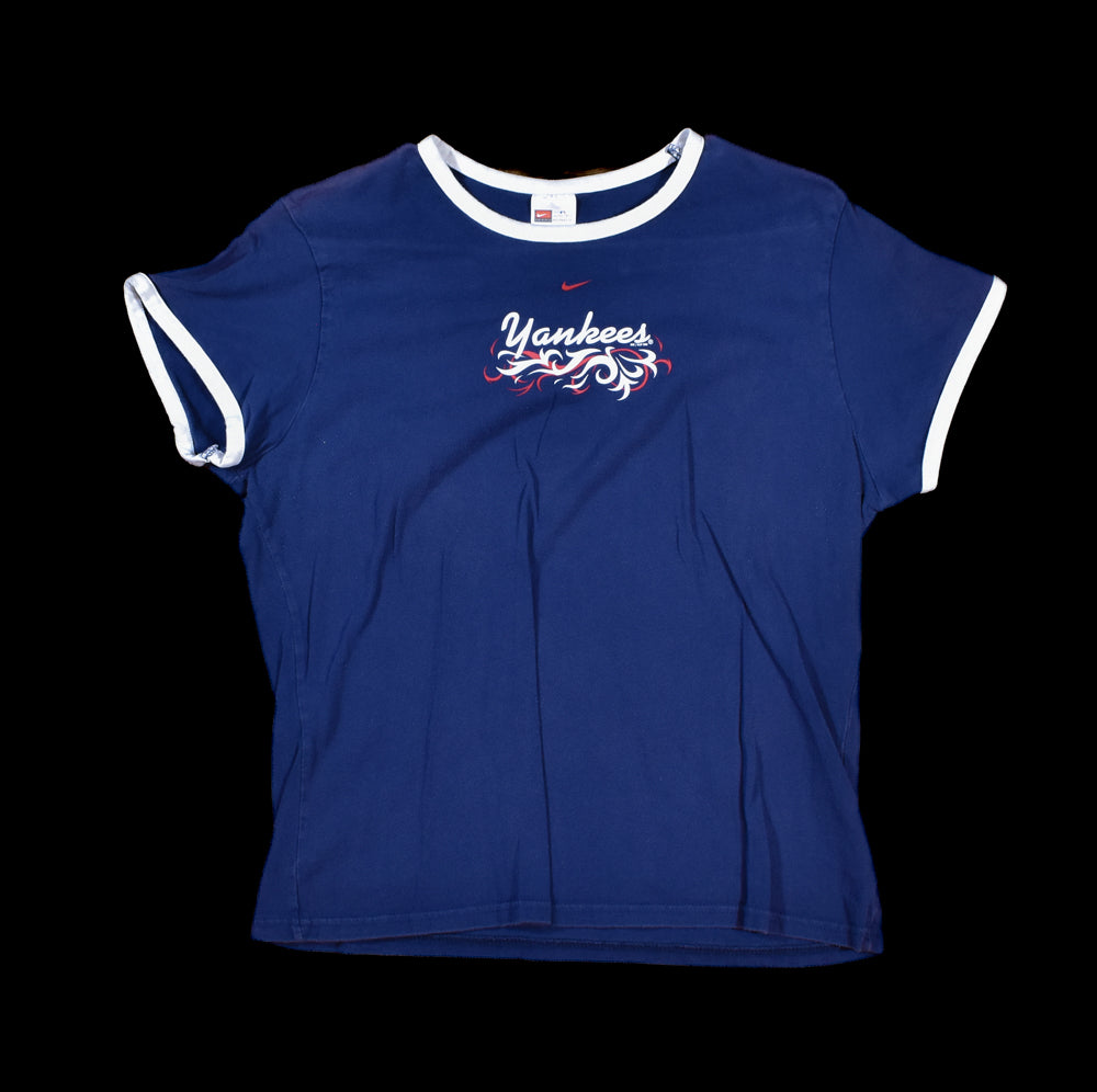 New York Yankees XL Nike Womans T-Shirt MLB Baseball Tee 16-18 Used Authentic
