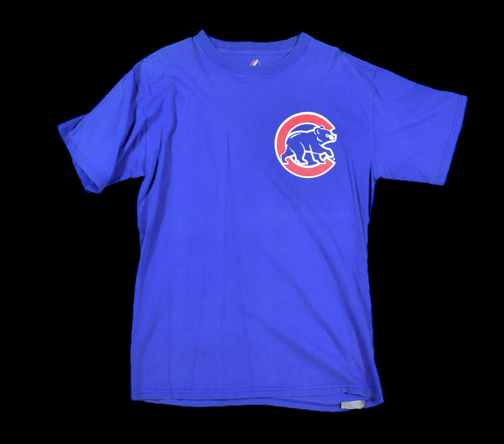Chicago Cubs Mens T-Shirt Medium Faded Used Blue Shirt Theriot 2 Authentic Brand