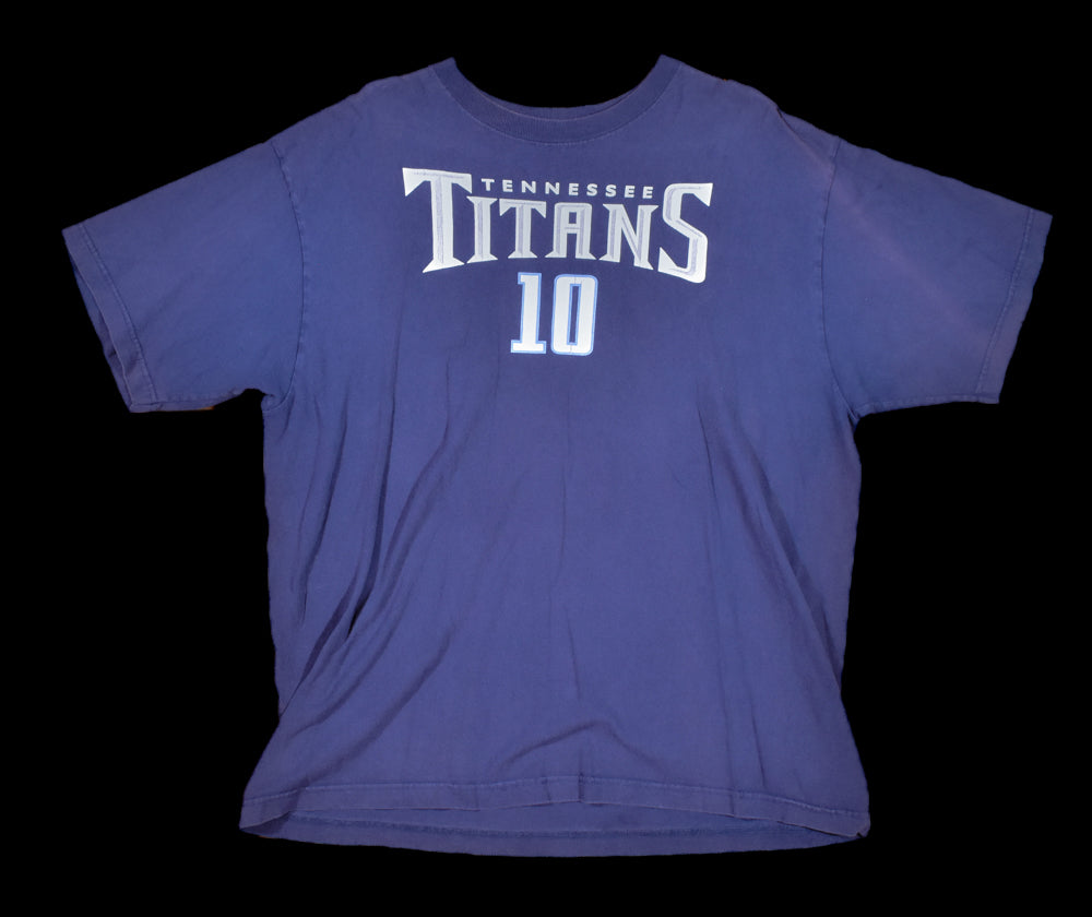 Tennessee Titans Mens X-Large T-Shirt Team Apparel Nike Blue tee Used Faded