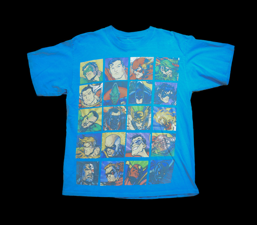 DC Comics Large Super Hero T-Shirt Vintage Flash Superman Green Lantern Kids