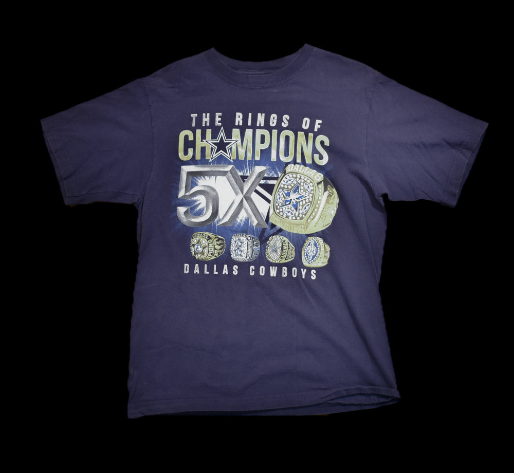Dallas Cowboys T-shirt Medium The Rings of Champions Used Short Sleeve