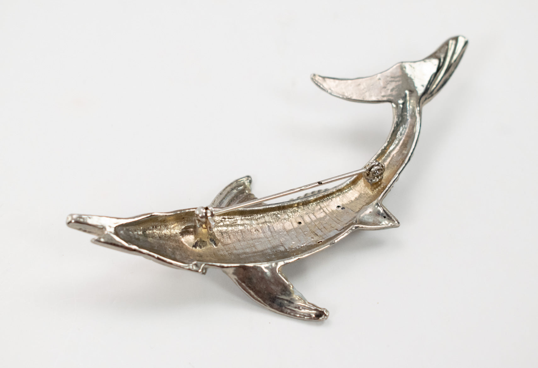 Brooch Pin Collectible Vintage Pin Used Sword Fish 4 Inch Blue and silver
