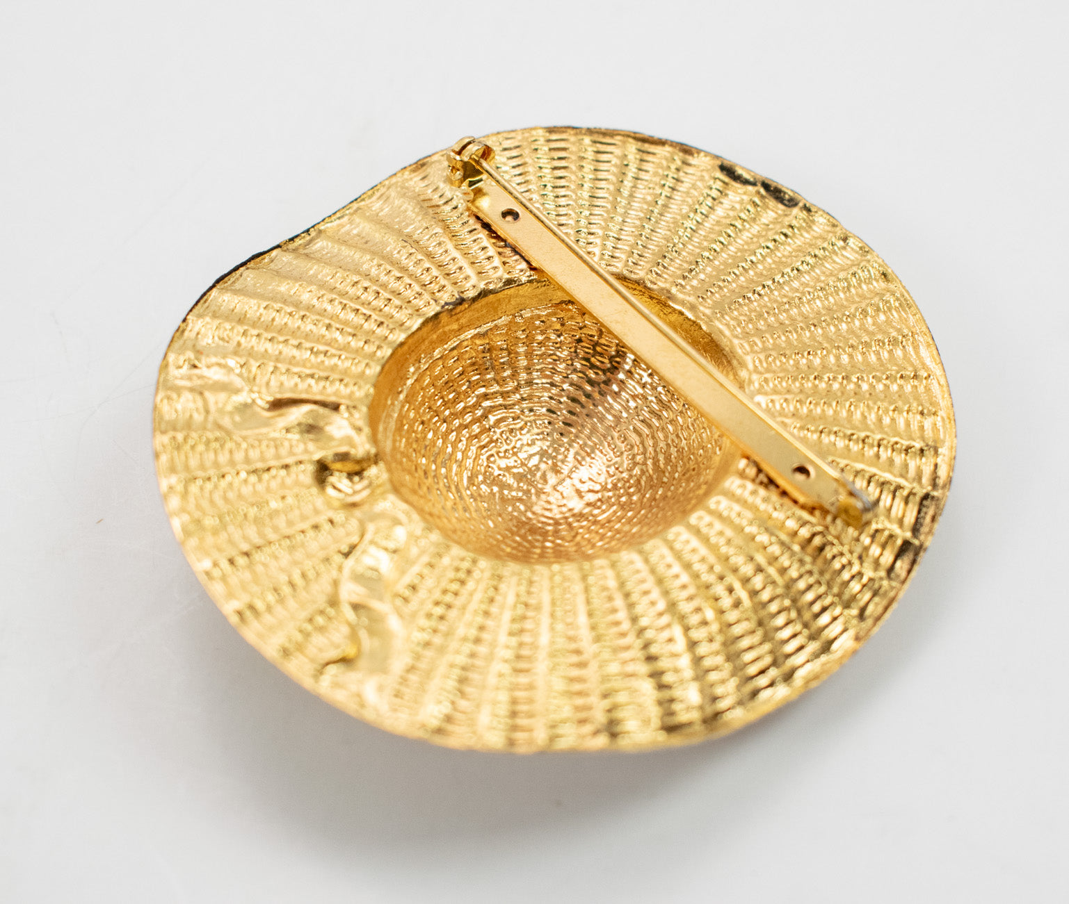 Brooch Pin 3inch Pin 2 1/2 Inch Golden Hat Used Collectible Pin Vintage