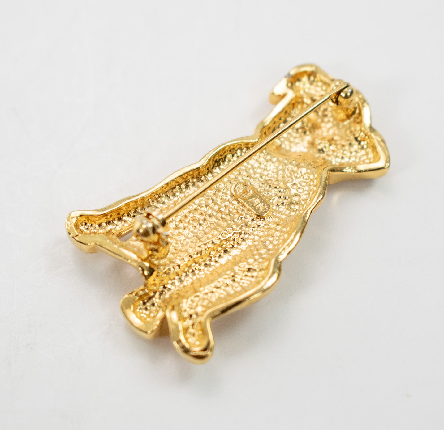 Brooch Pin 2x1 AK Branded Used Dalmatian Dog gold pin Vintage AK Anne Klein