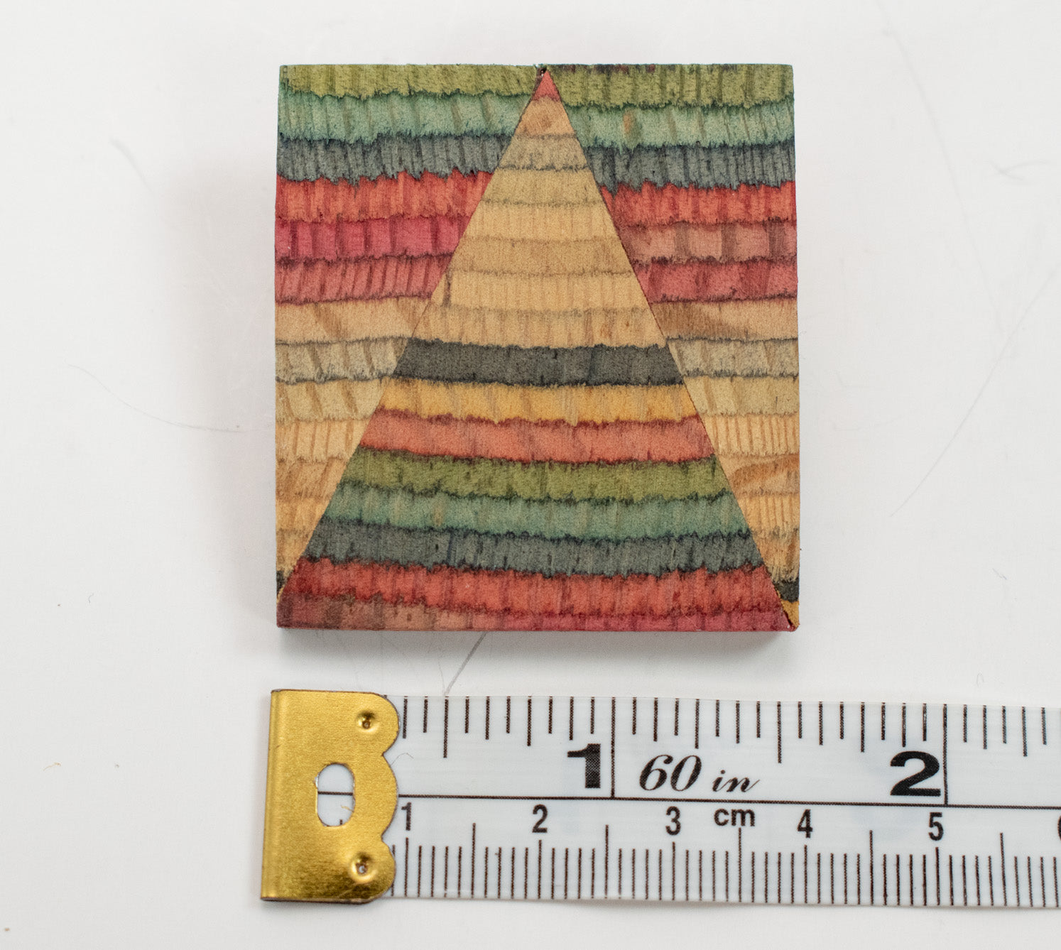 Brooch Pin Collectible Vintage Pin Used Wooden hand made Stained Wood