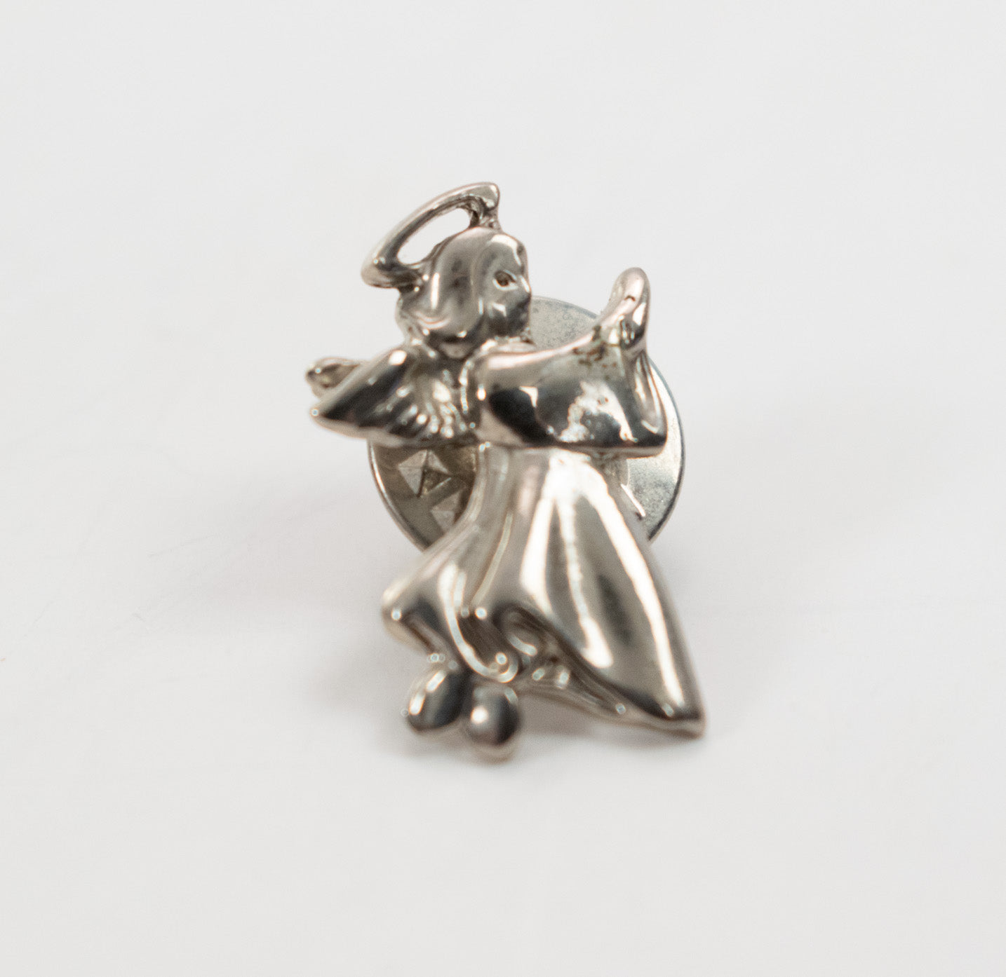 Silver Angel pin Dammit Half inch used guardian angel pin