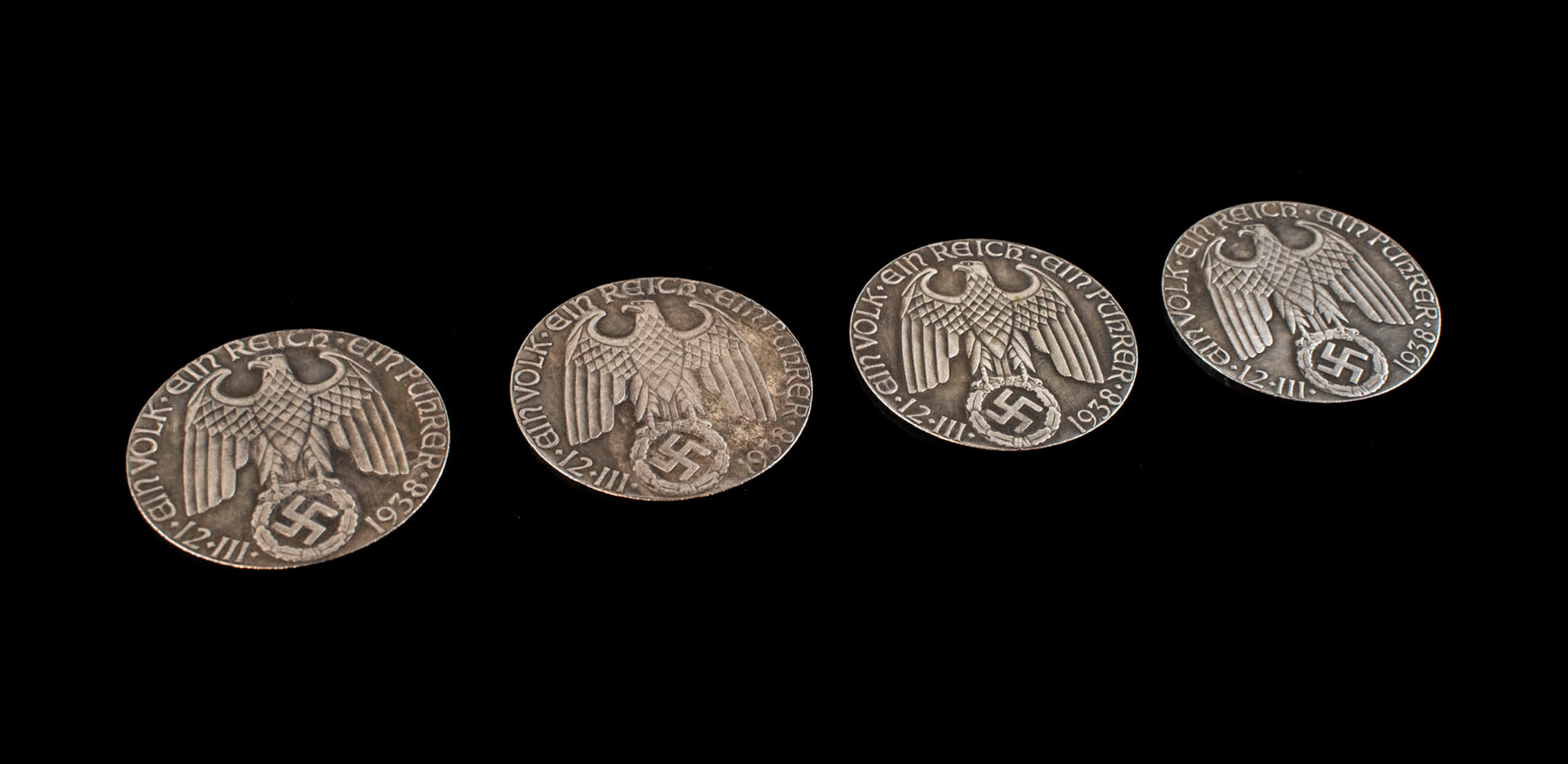 GERMAN WAR EAGLE WWII COMMEMORATIVE COIN LARGE 1938 Set of 4