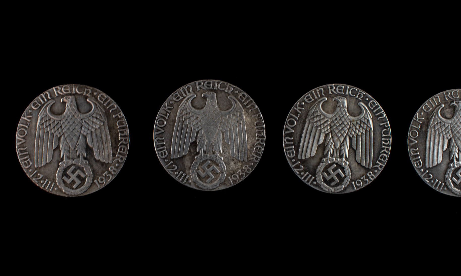 GERMAN WAR EAGLE WWII COMMEMORATIVE COIN LARGE 1938 Set of 4