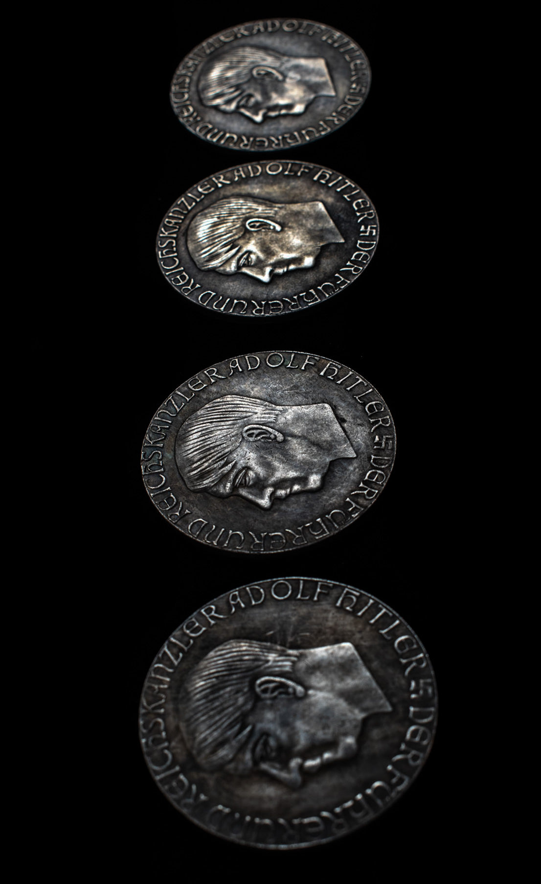 GERMAN WAR EAGLE WWII COMMEMORATIVE COIN LARGE 1938 Set of 4