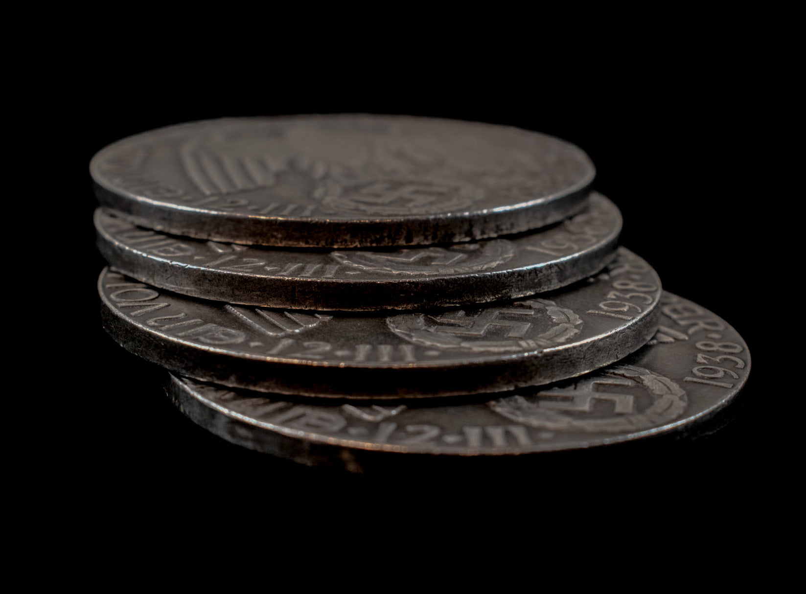 GERMAN WAR EAGLE WWII COMMEMORATIVE COIN LARGE 1938 Set of 4