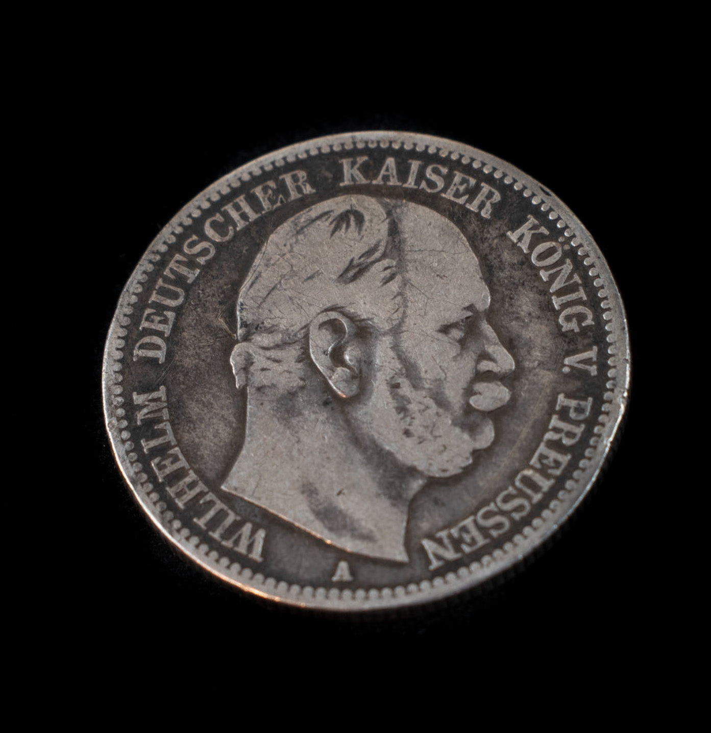 1876 A PRUSSIA KINGDOM German STATE King WILHELM I Silver 2 Mark Coin i78235