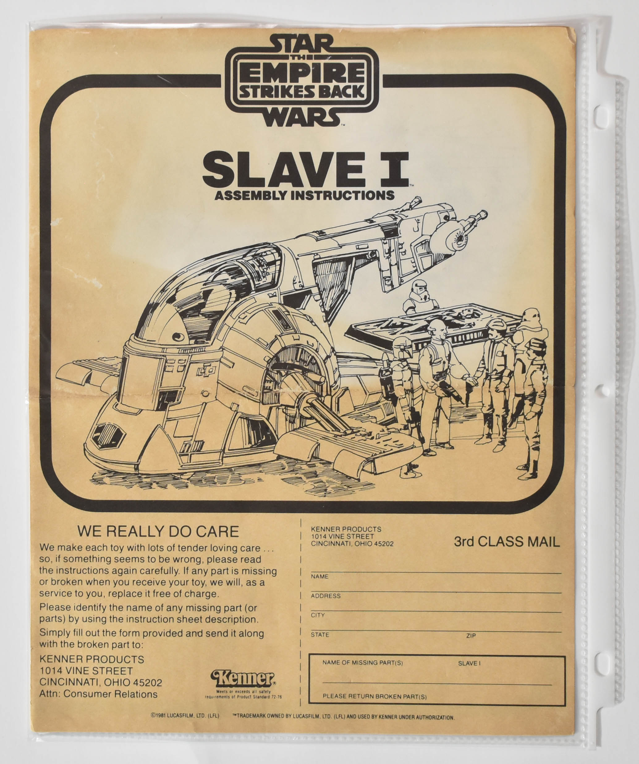 Star Wars Boba Fett Slave Ship I Kenner 1981 Box Complete