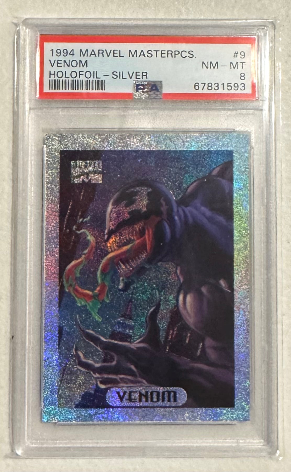 1994 MARVEL MASTERPIECES FOIL SILVER #9 VENOM Graded PSA 8