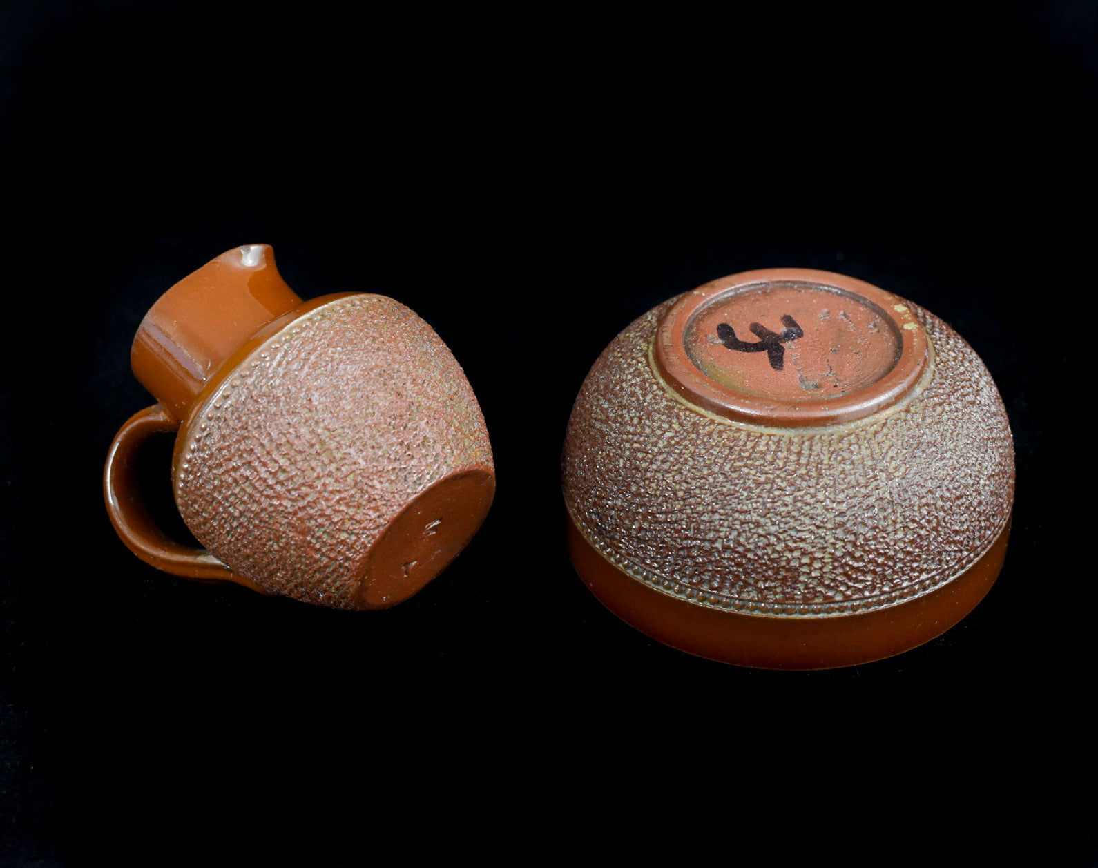 Jug and Bowl Brown Glazed Stoneware