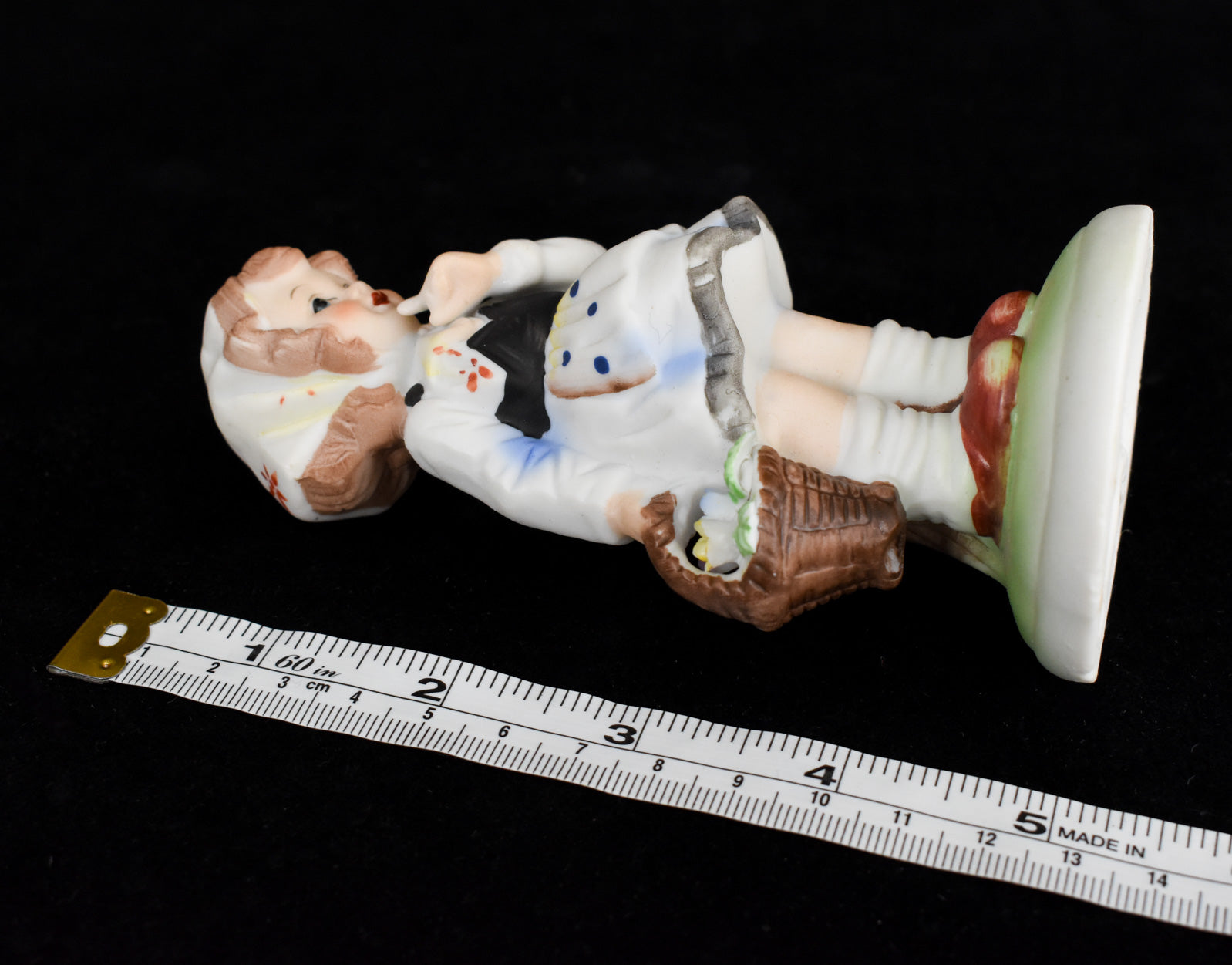 Ceramic Figure 5 inch Girl Little Girl Picking Flowers Used