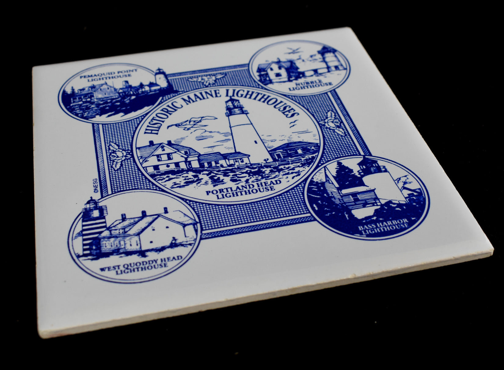 Historic Main Light Houses Portland Head Lighthouse Ceramic Square Used