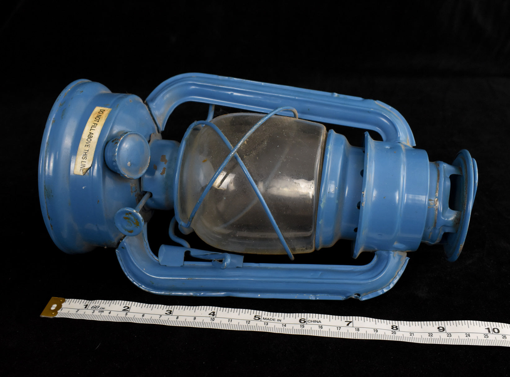 Vintage Lantern Blue Collectible USED 12 inch
