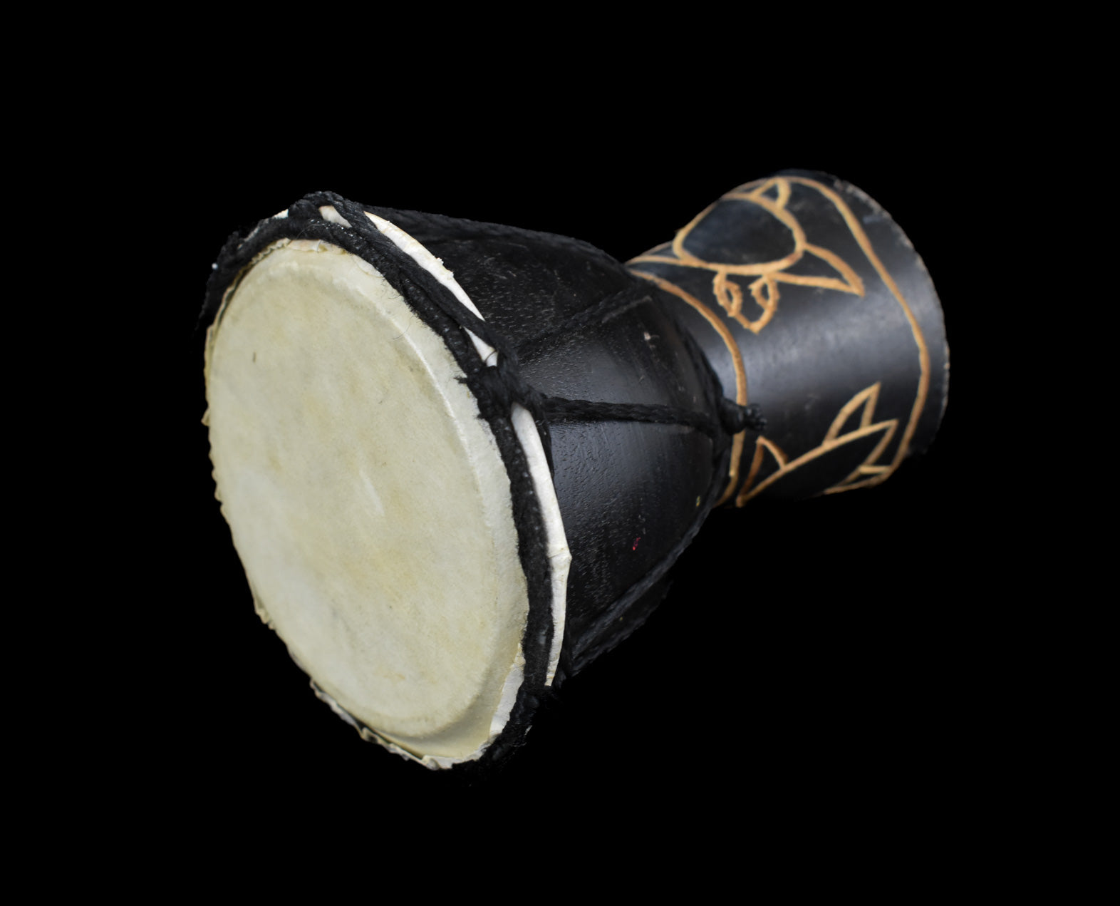 Tiki Mini Turtle Wooden Drum Island Drum Decor Used 5 inch