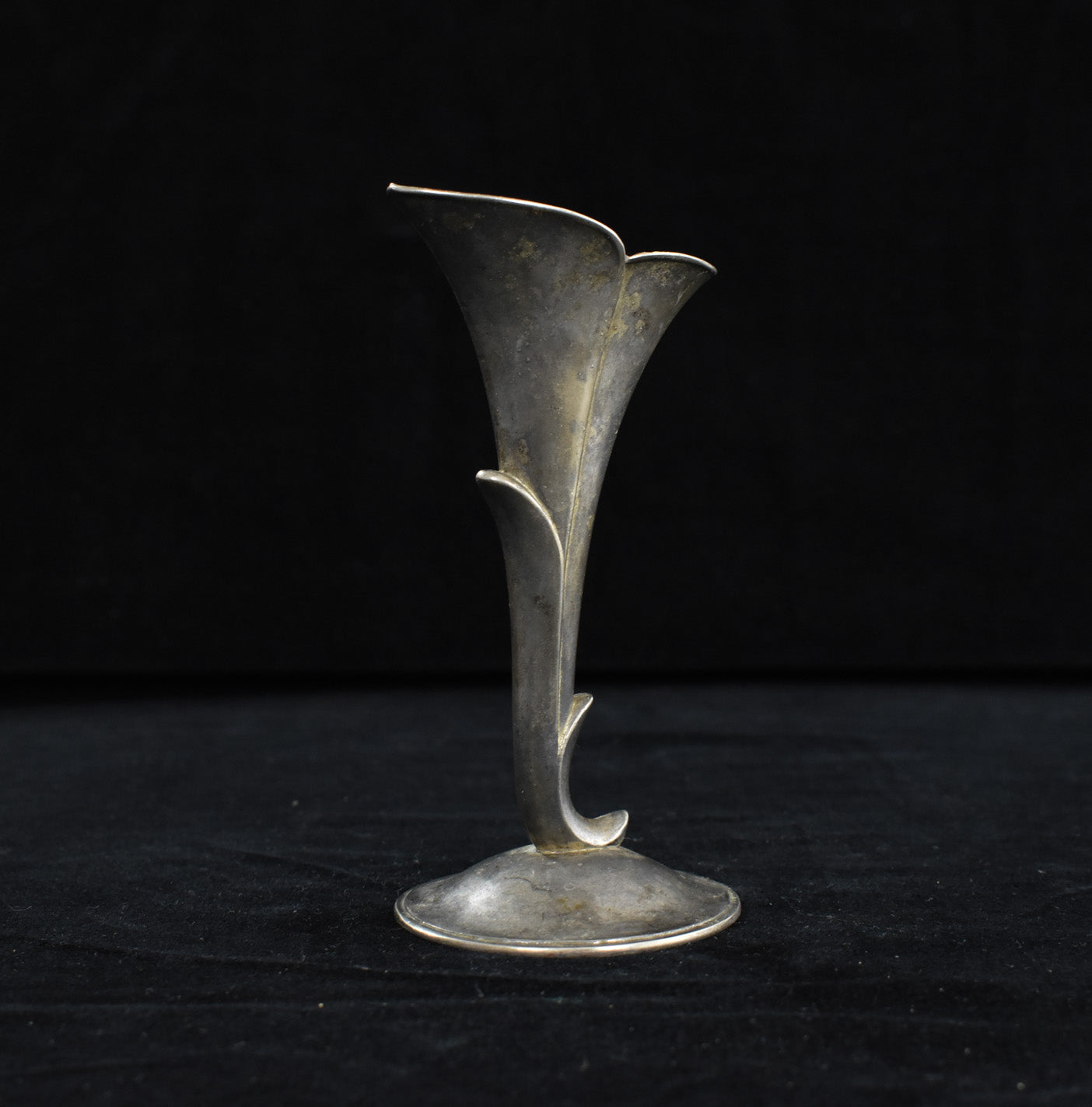 Vintage Silver Plated Floral Candle Holder Standing Vase Used