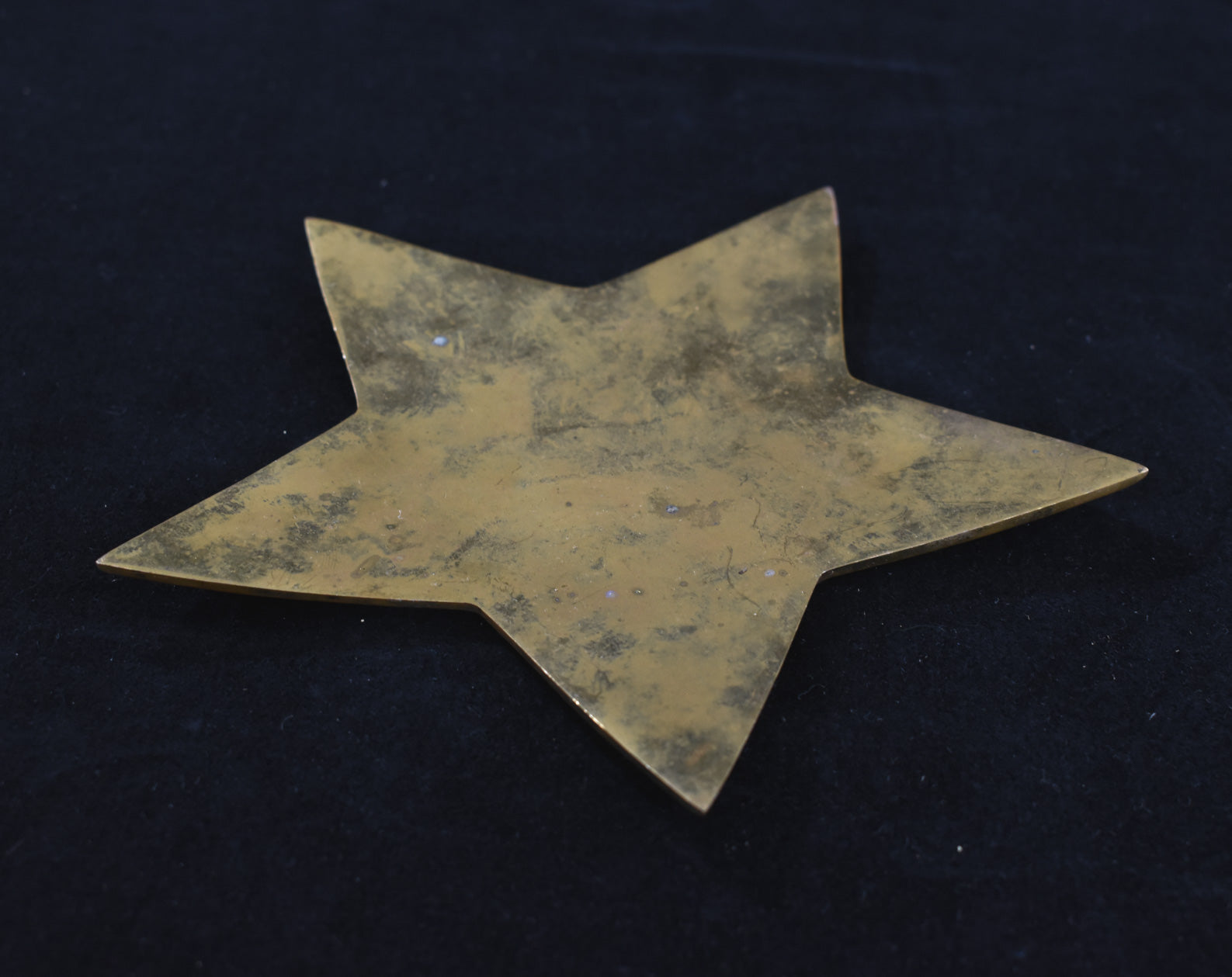 Golden Star Holiday Candle Placement Plate Brass Star Used