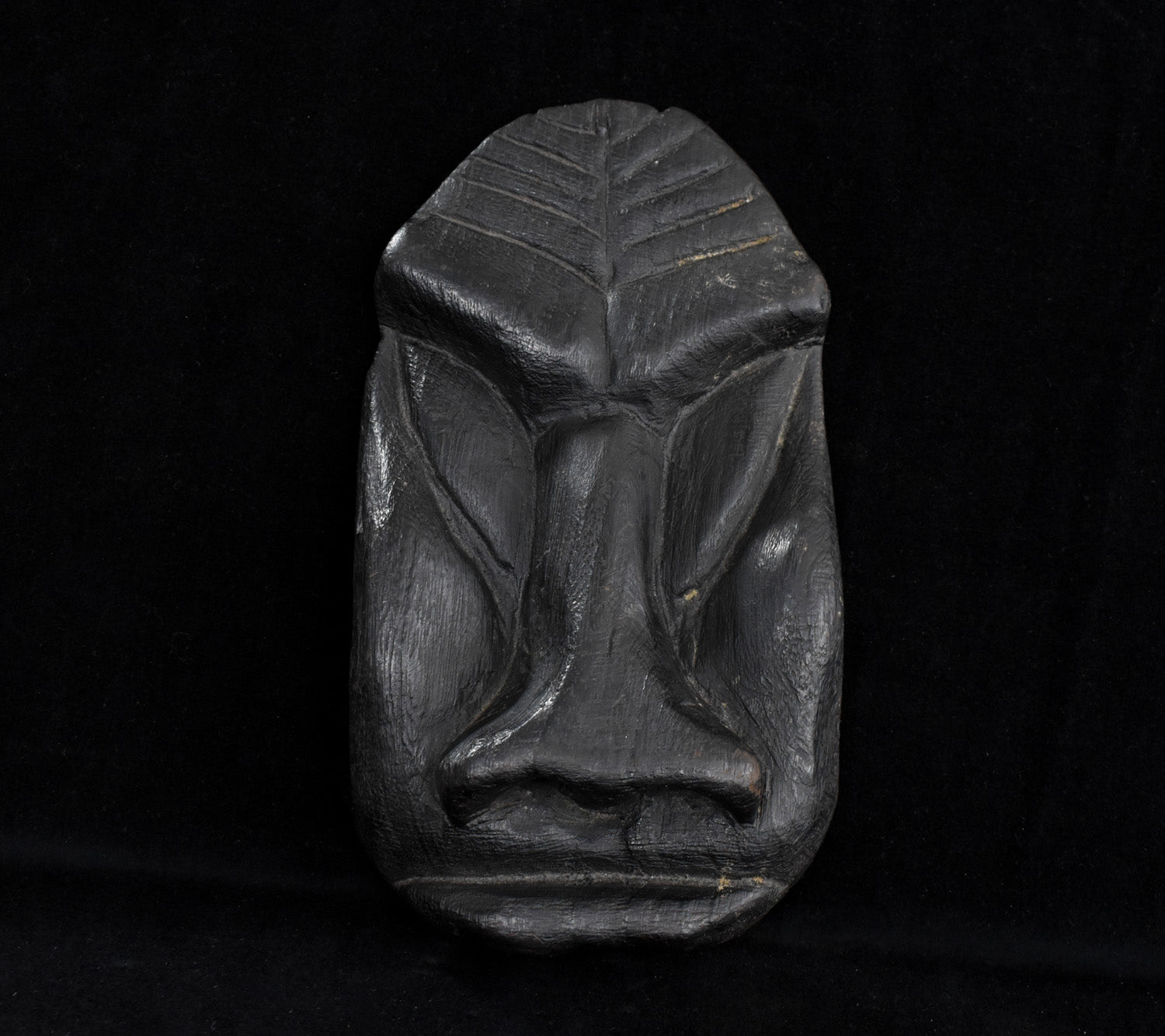 Ape Wood Carved Face Used 9in L X 5in W x 2 1/2in D