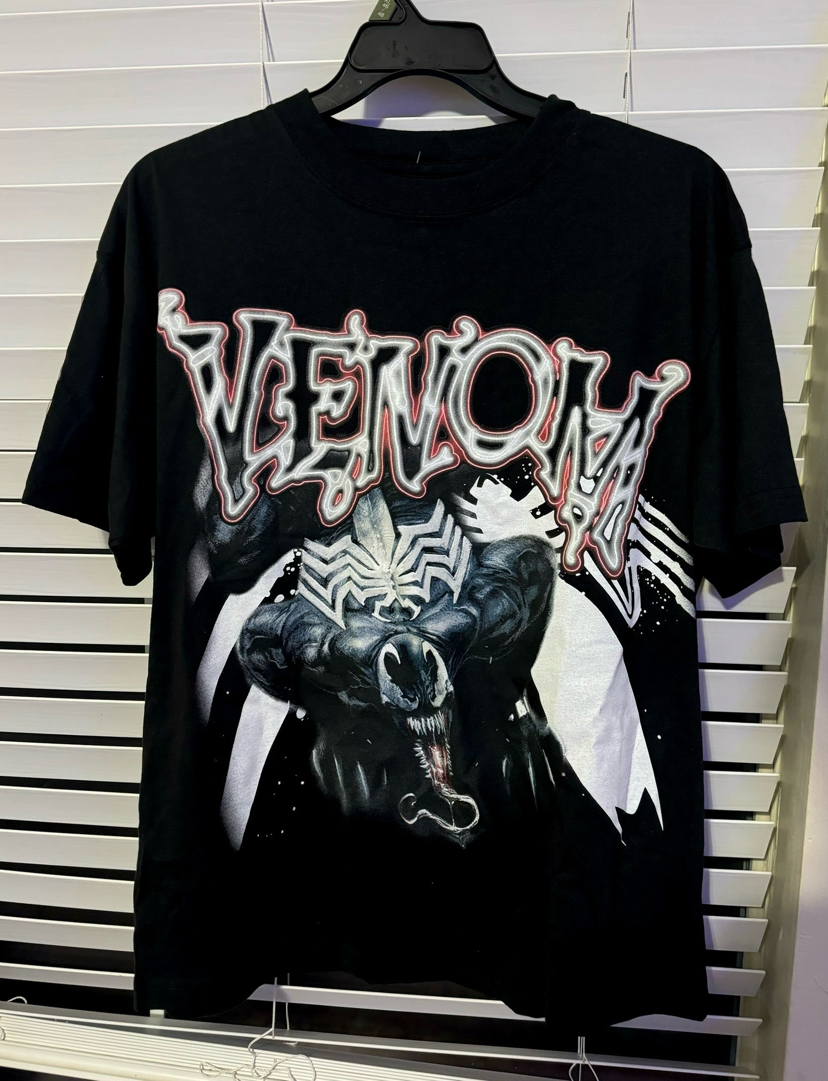 Vintage Marvel Retro Comic Graphic Tee Black Adult Men Venom T-Shirt Size Large