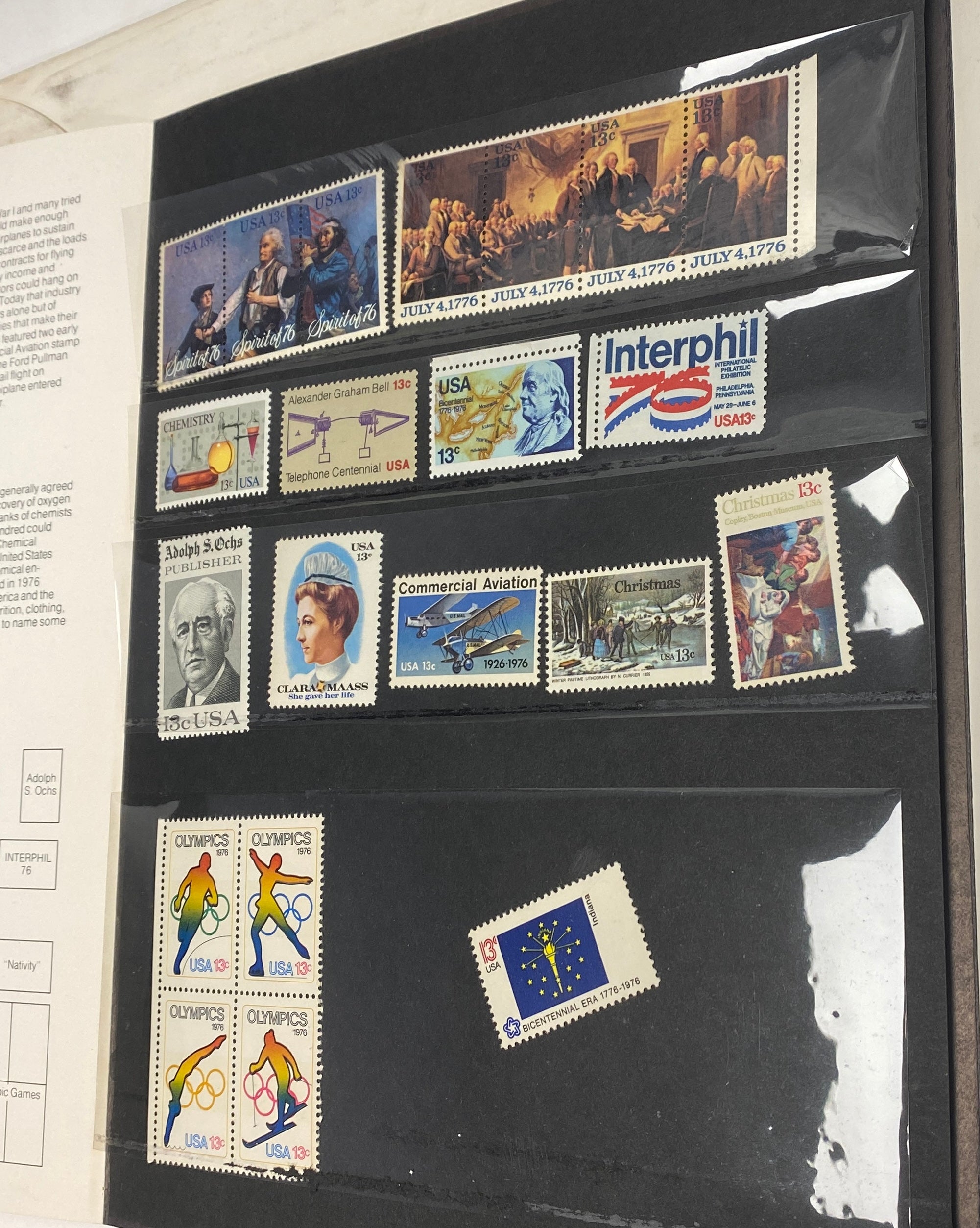 USPS United States Postal Service, Mint Set of Commemorative Stamps, 1976 Item N