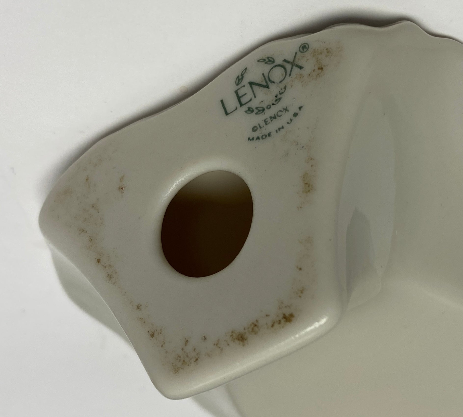 Lenox Porcelain Glass 4x3inch Standing Small Clock Used Untested