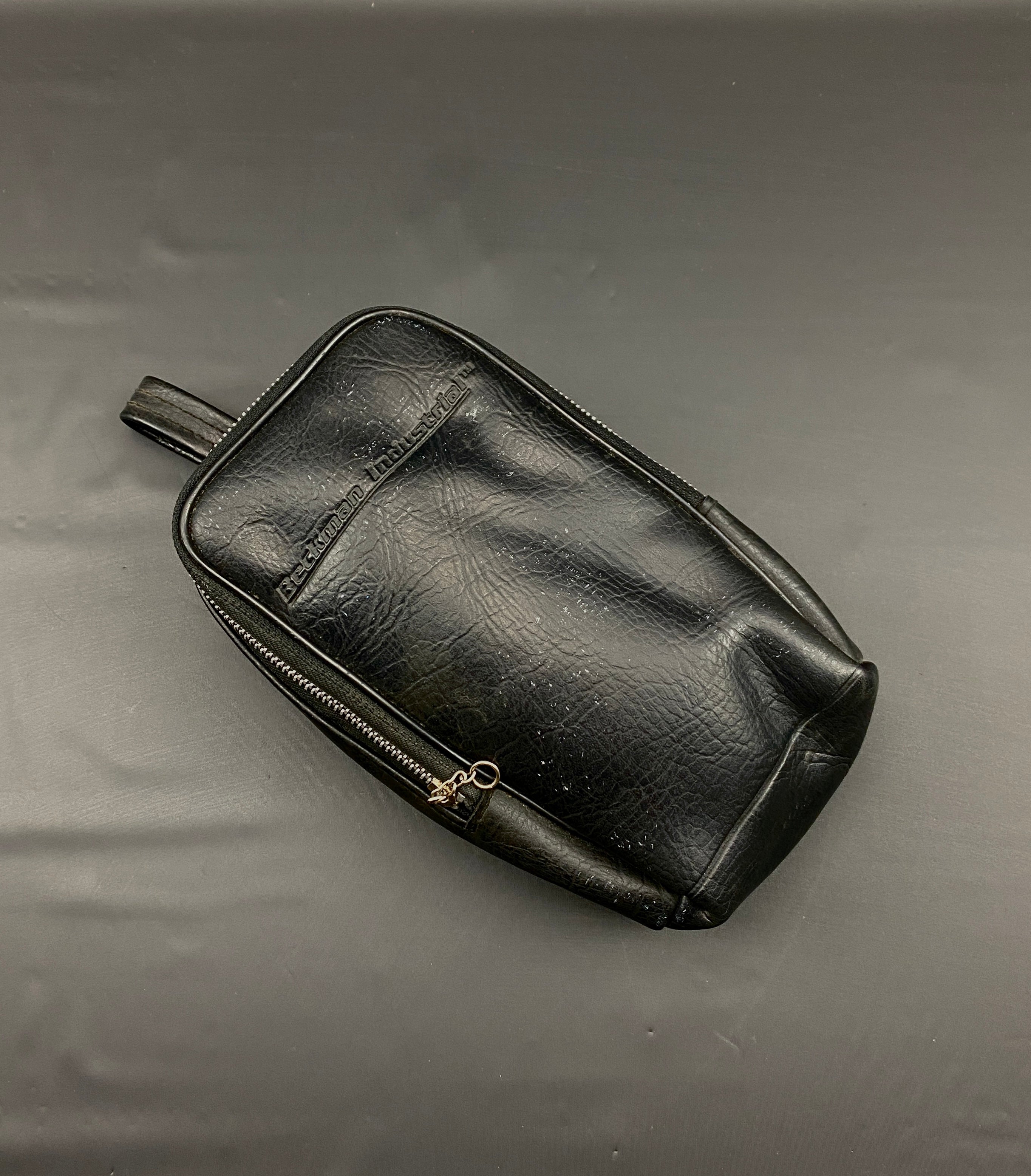 Beckman Industrial Black Leather Protective Vintage Camera Bag Used