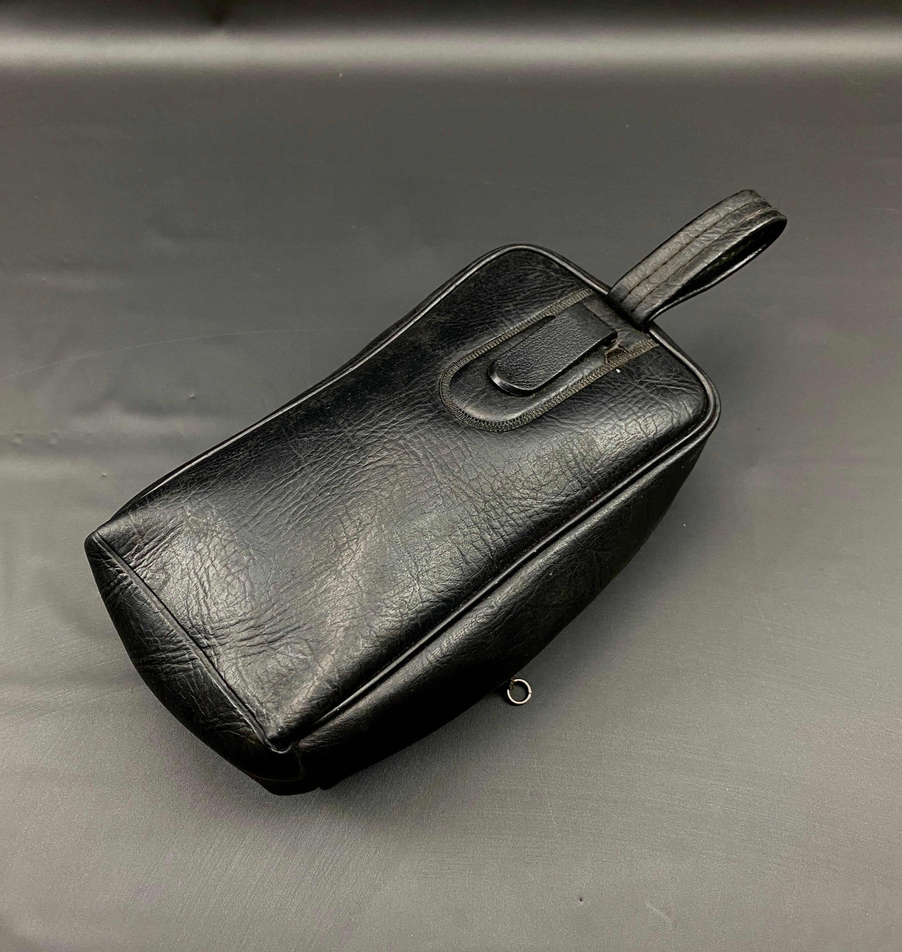 Beckman Industrial Black Leather Protective Vintage Camera Bag Used