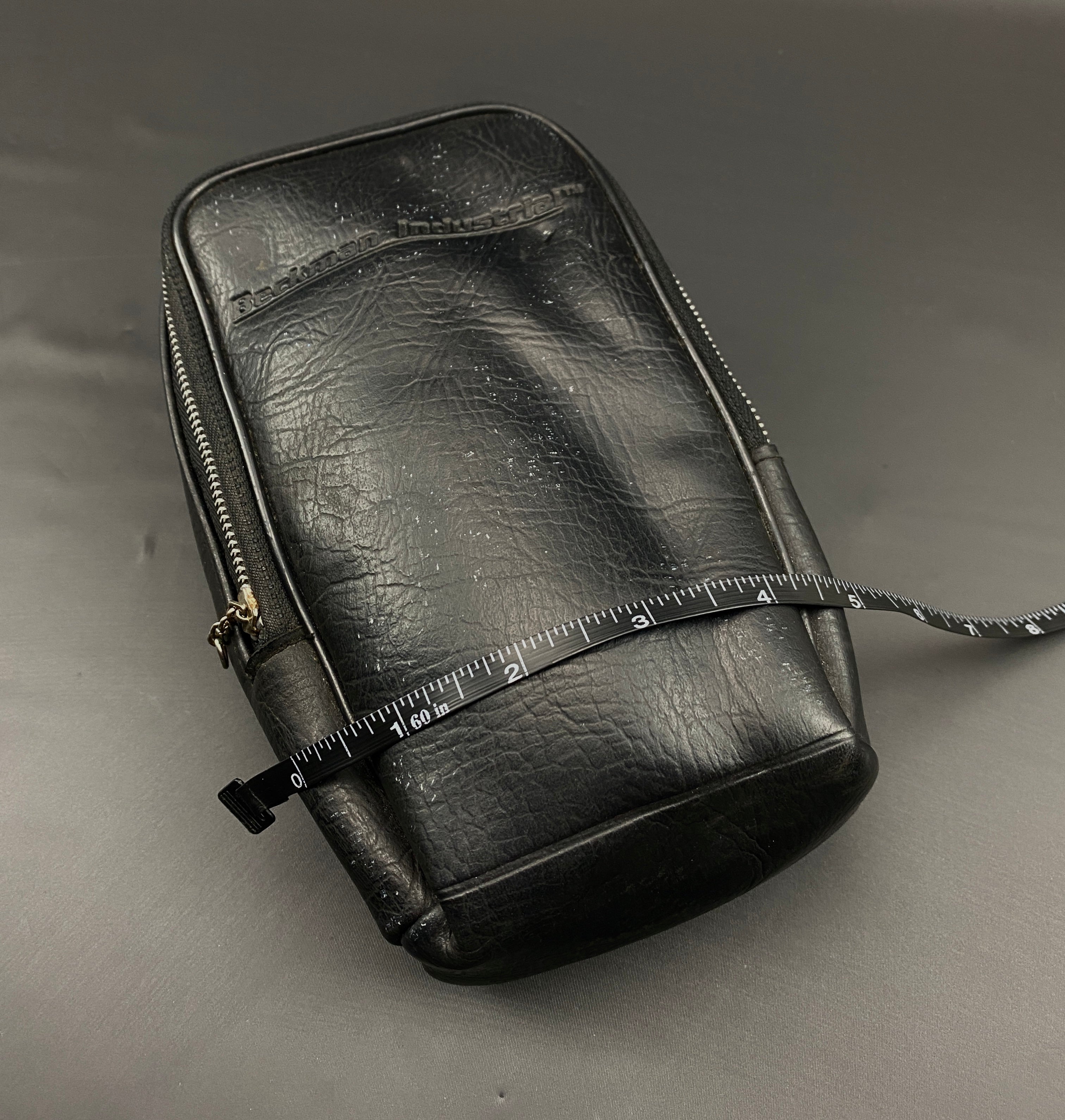 Beckman Industrial Black Leather Protective Vintage Camera Bag Used