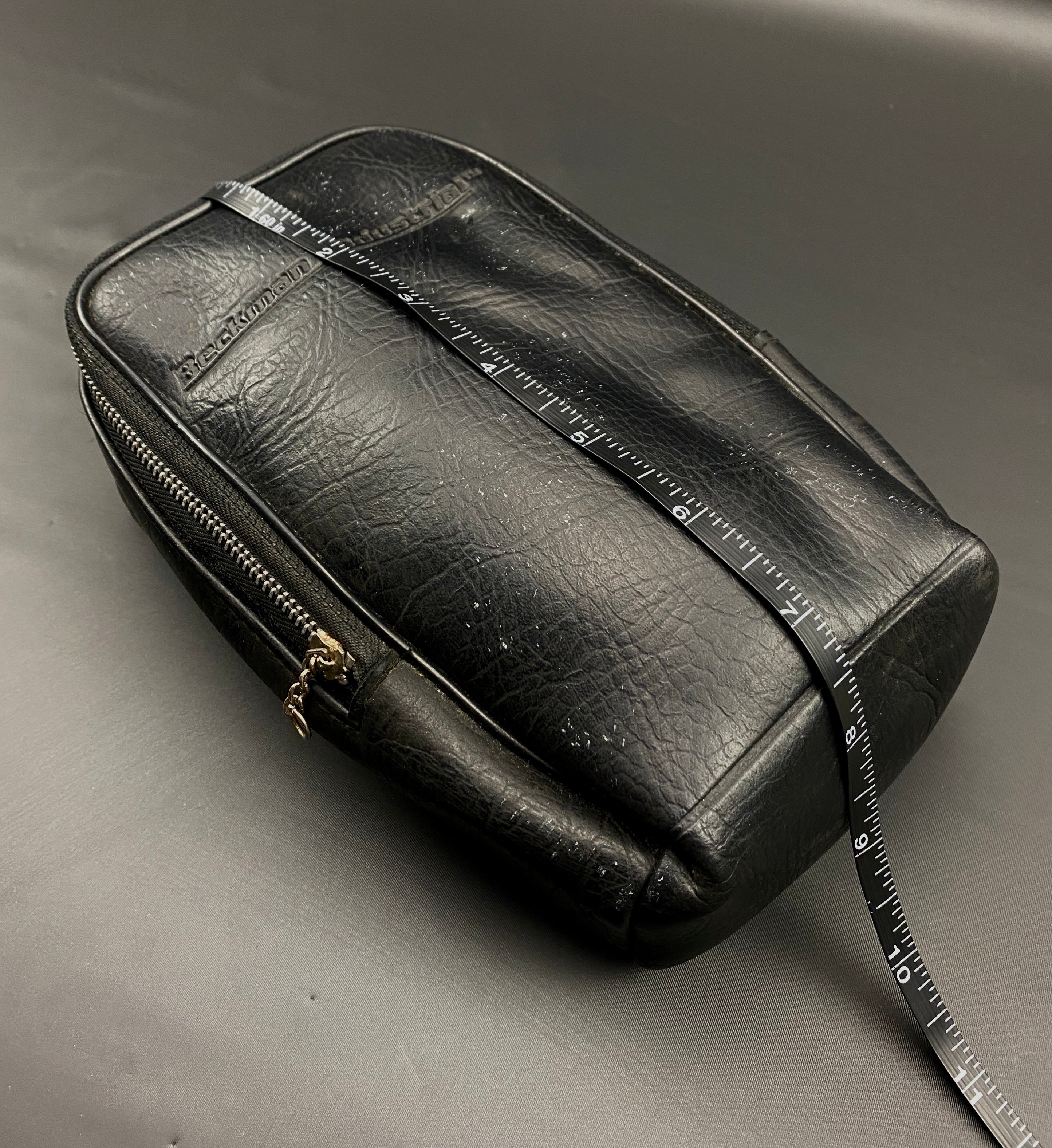 Beckman Industrial Black Leather Protective Vintage Camera Bag Used