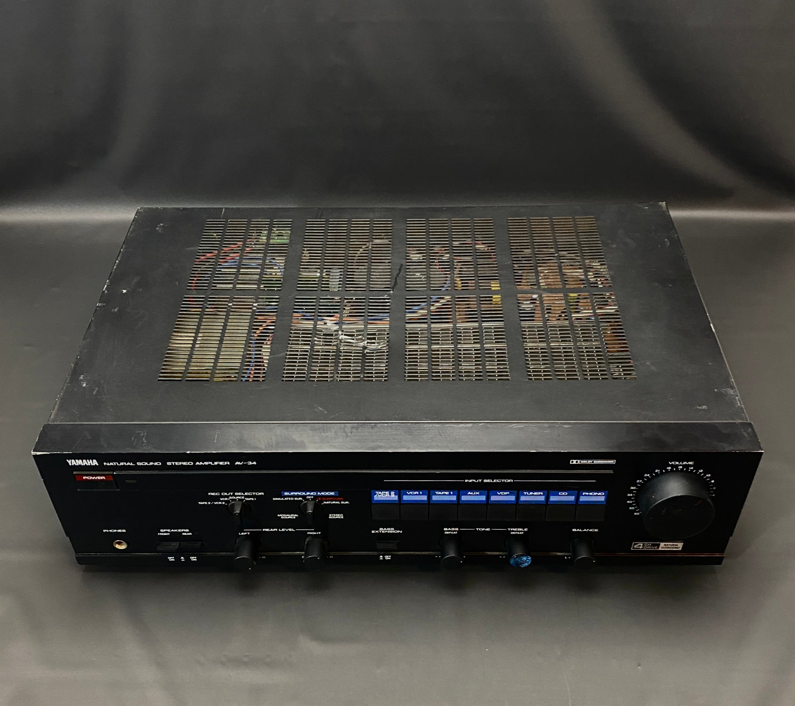 Yamaha Av-34 Vintage 1980s 2 Ch A/V Stereo Receiver Home Audio Amplifier Tested!