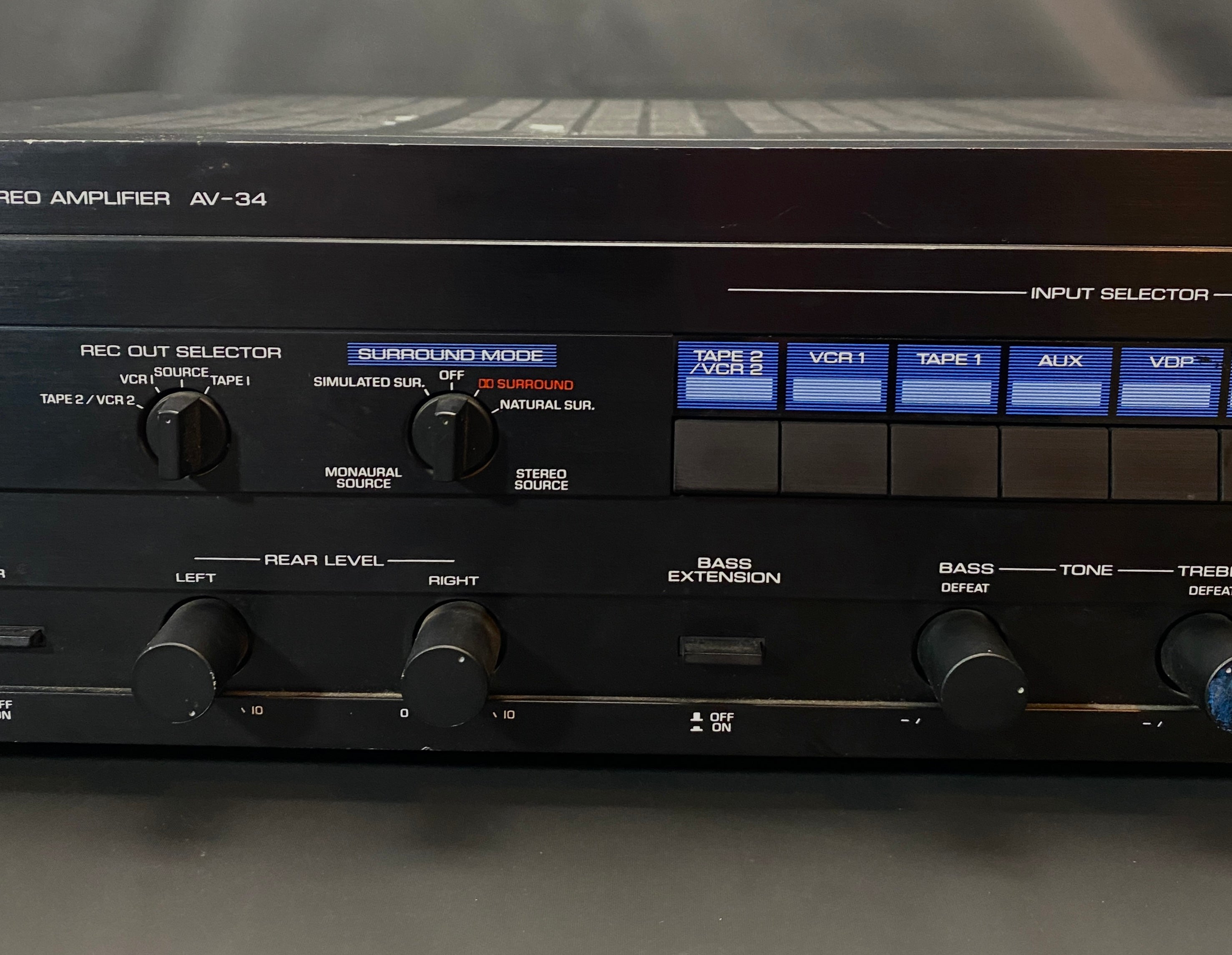 Yamaha Av-34 Vintage 1980s 2 Ch A/V Stereo Receiver Home Audio Amplifier Tested!