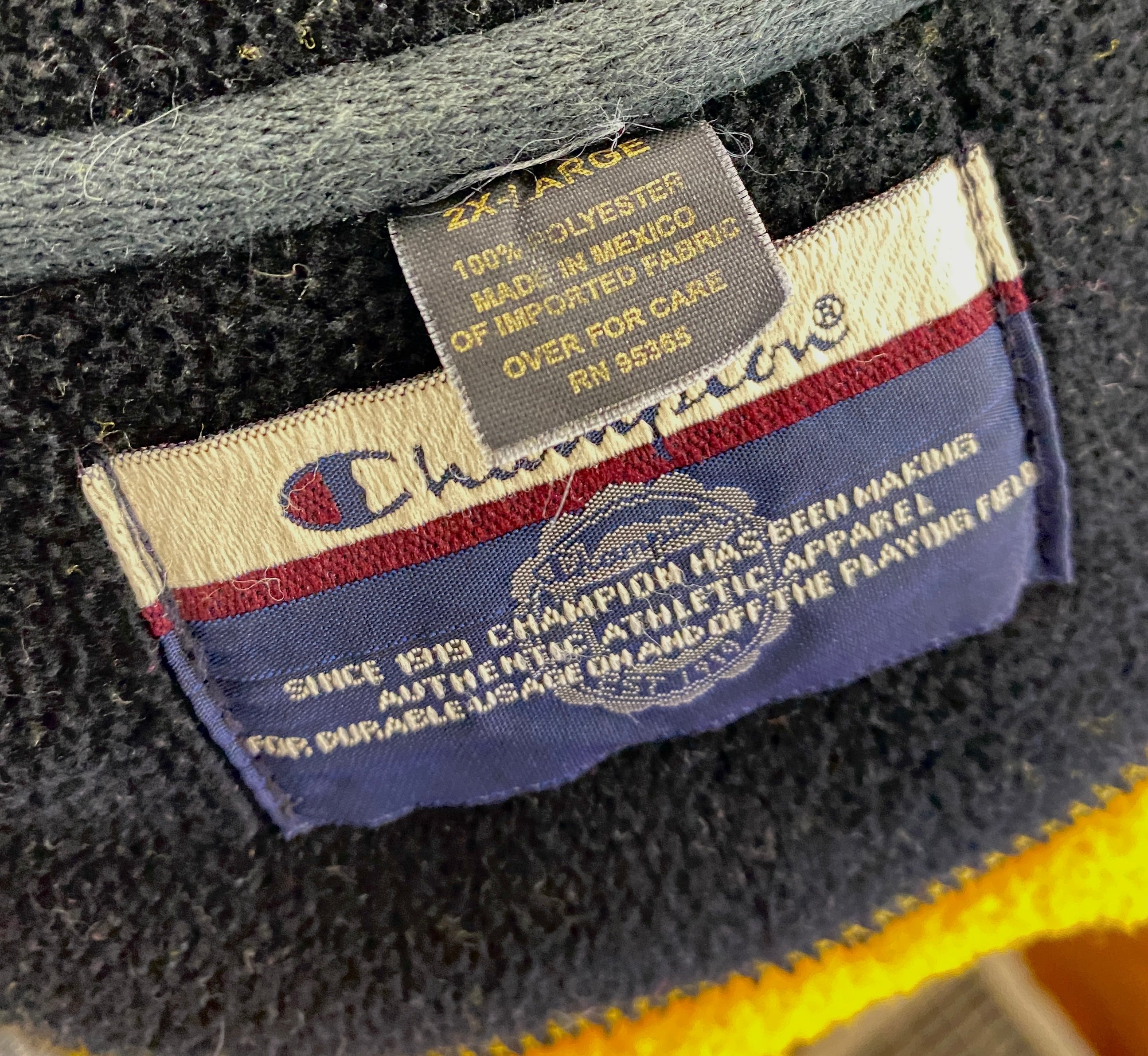 Vintage Champion Yellow Vest 2XL Mens Adult Authentic Champion Fleece Vest