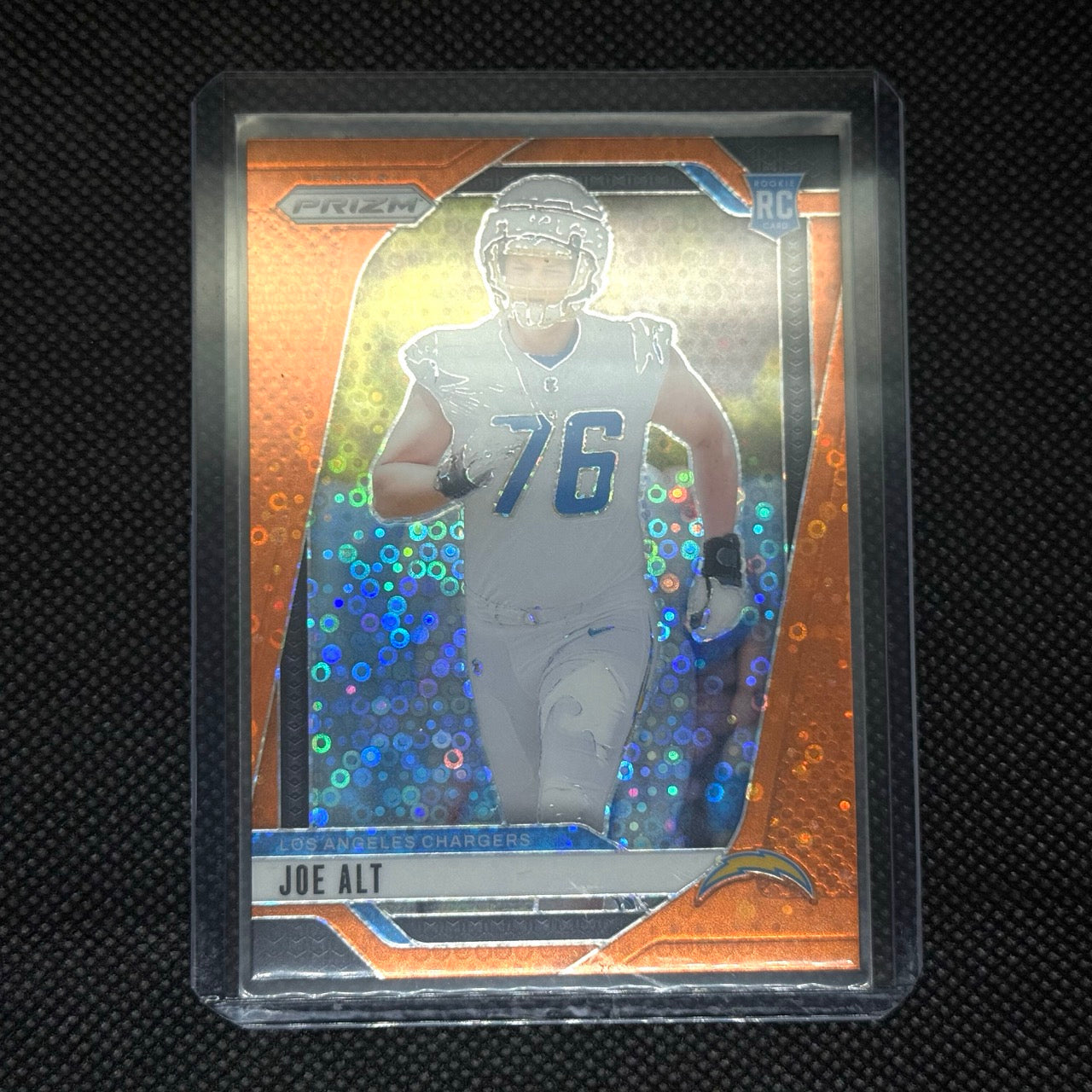 Joe Alt Chargers 2024 Panini Prizm Card No.353 Orange Disco Rookie