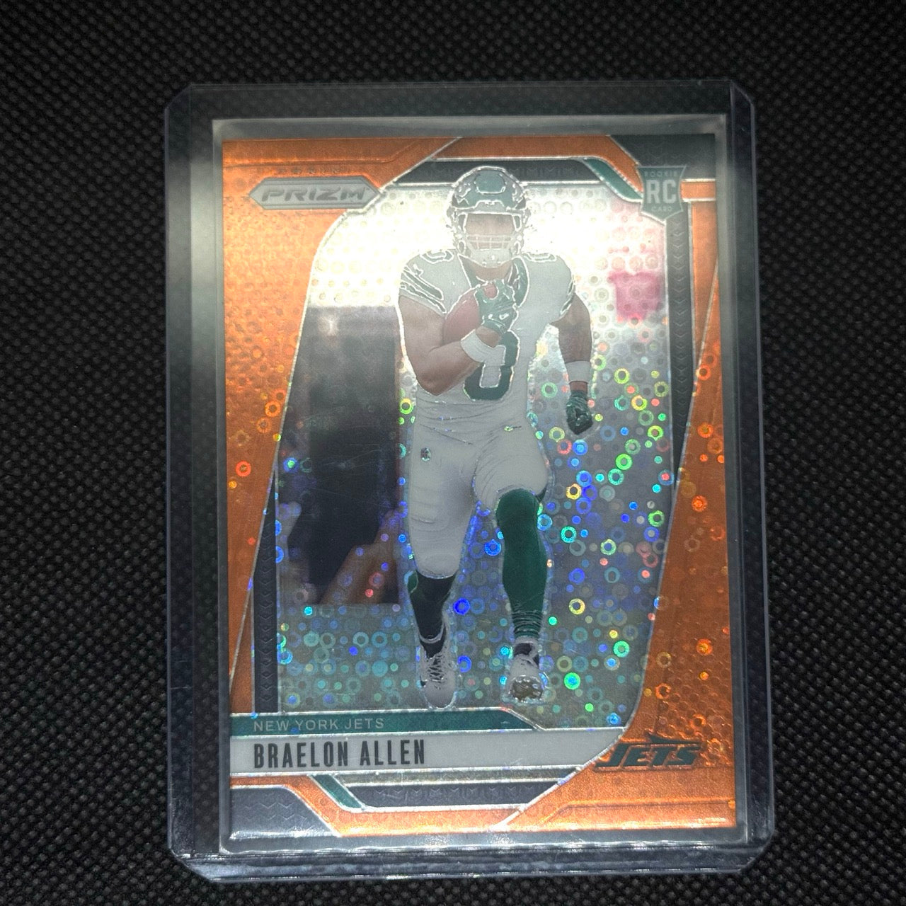 Braelon Allen Jets Rookie 2024 Panini Prizm Card No.311 Orange Disco