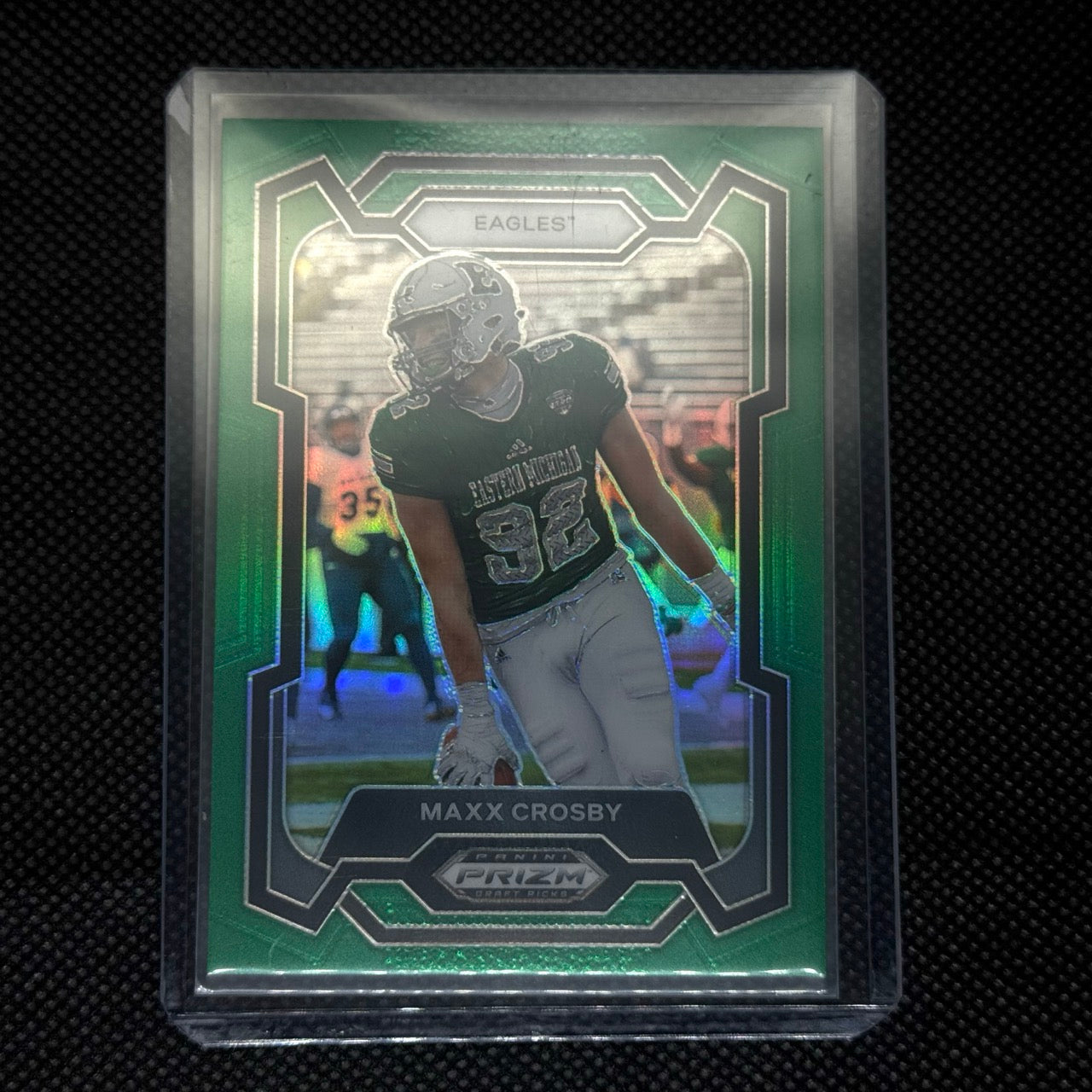 Maxx Crosby Panini Prizm 2024 Draft Picks Green Variant Card NO. 68