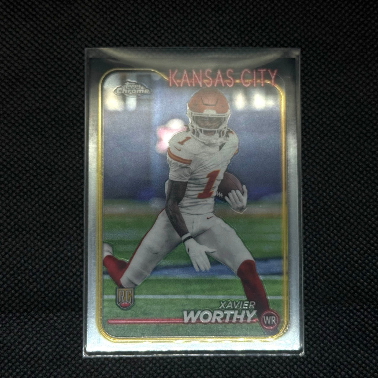 Xavier Worthy Chiefs Topps Chrome 2024 Card No.208 Rookie