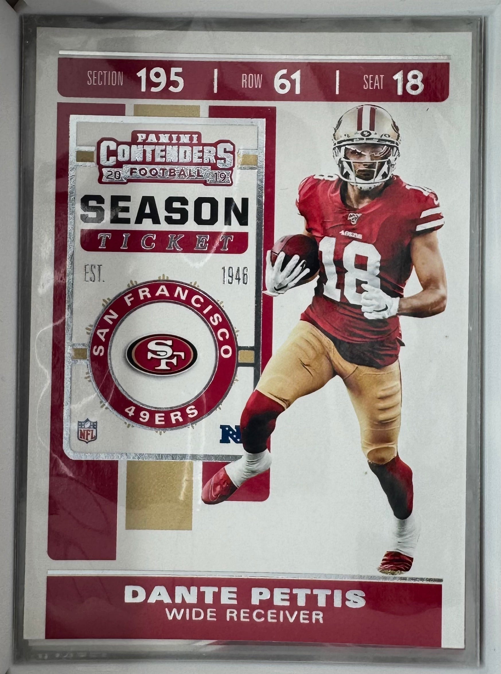 Dante Pettis 88 Panini 2019 Contenders Football 49ers