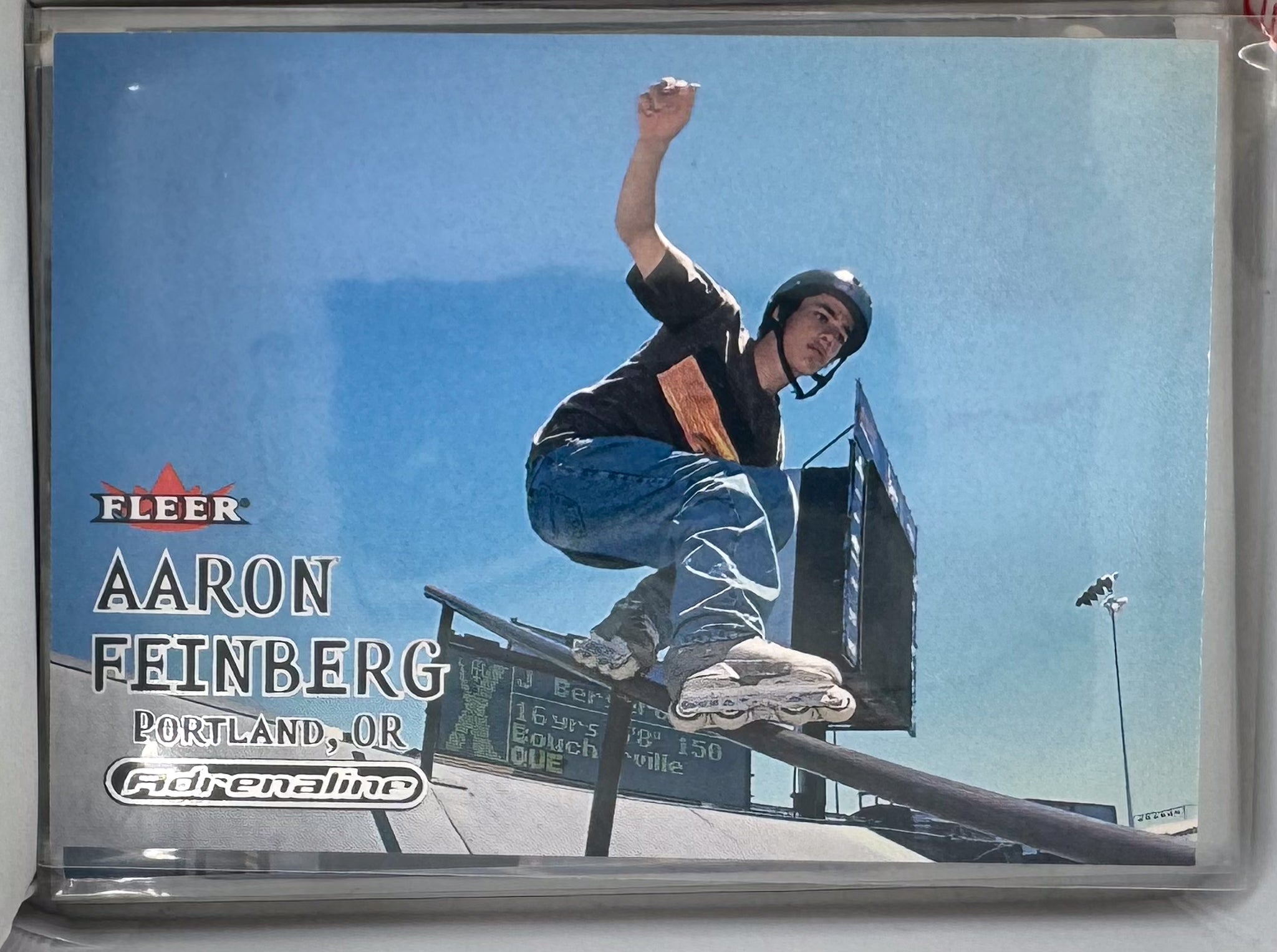 Adrenaline Fleer 2000 Action Sports Card No.16 Aaron Feinberg Inline Skate