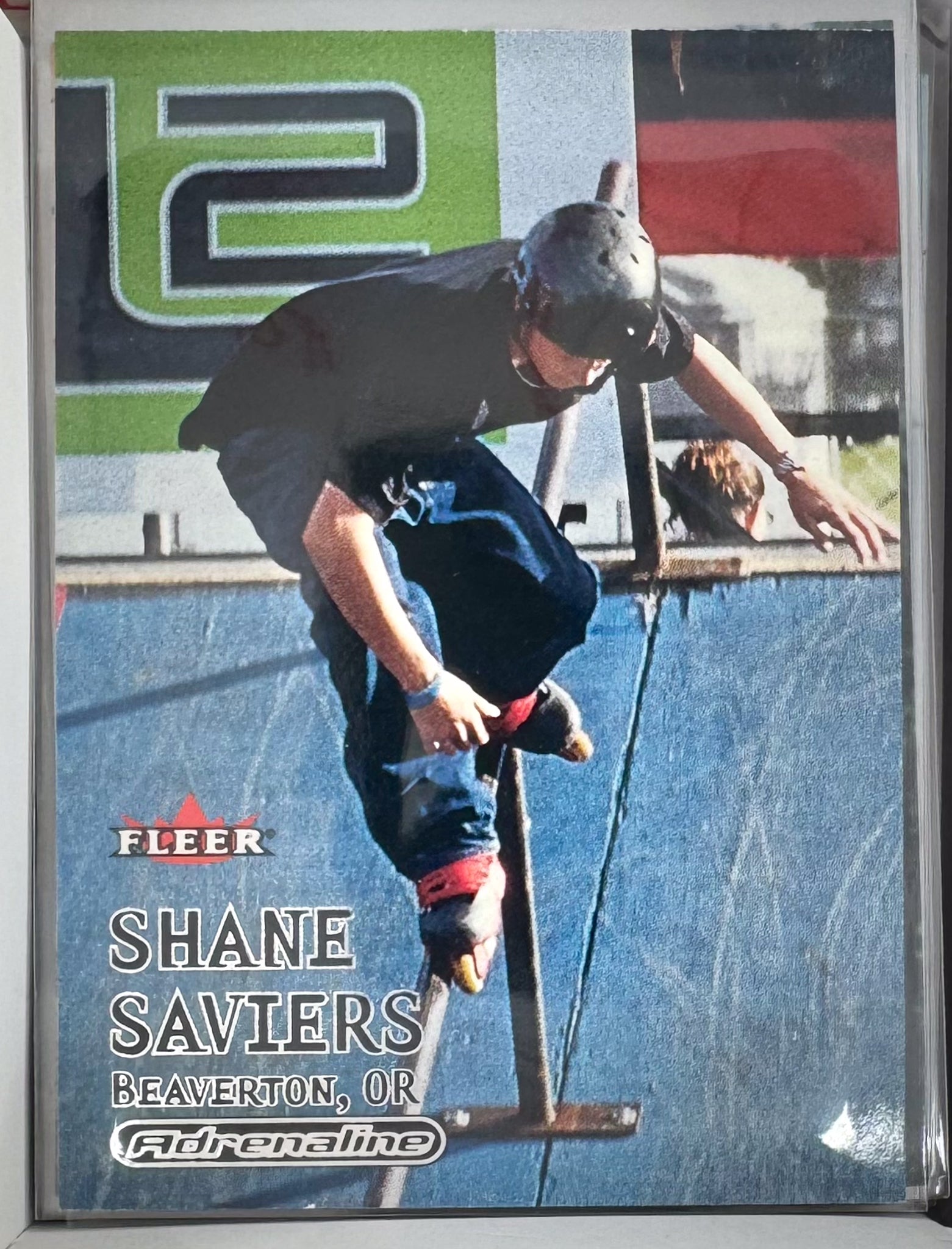Adrenaline Fleer 2000 Action Sports Card Shane Saviers 71 Inline Skate