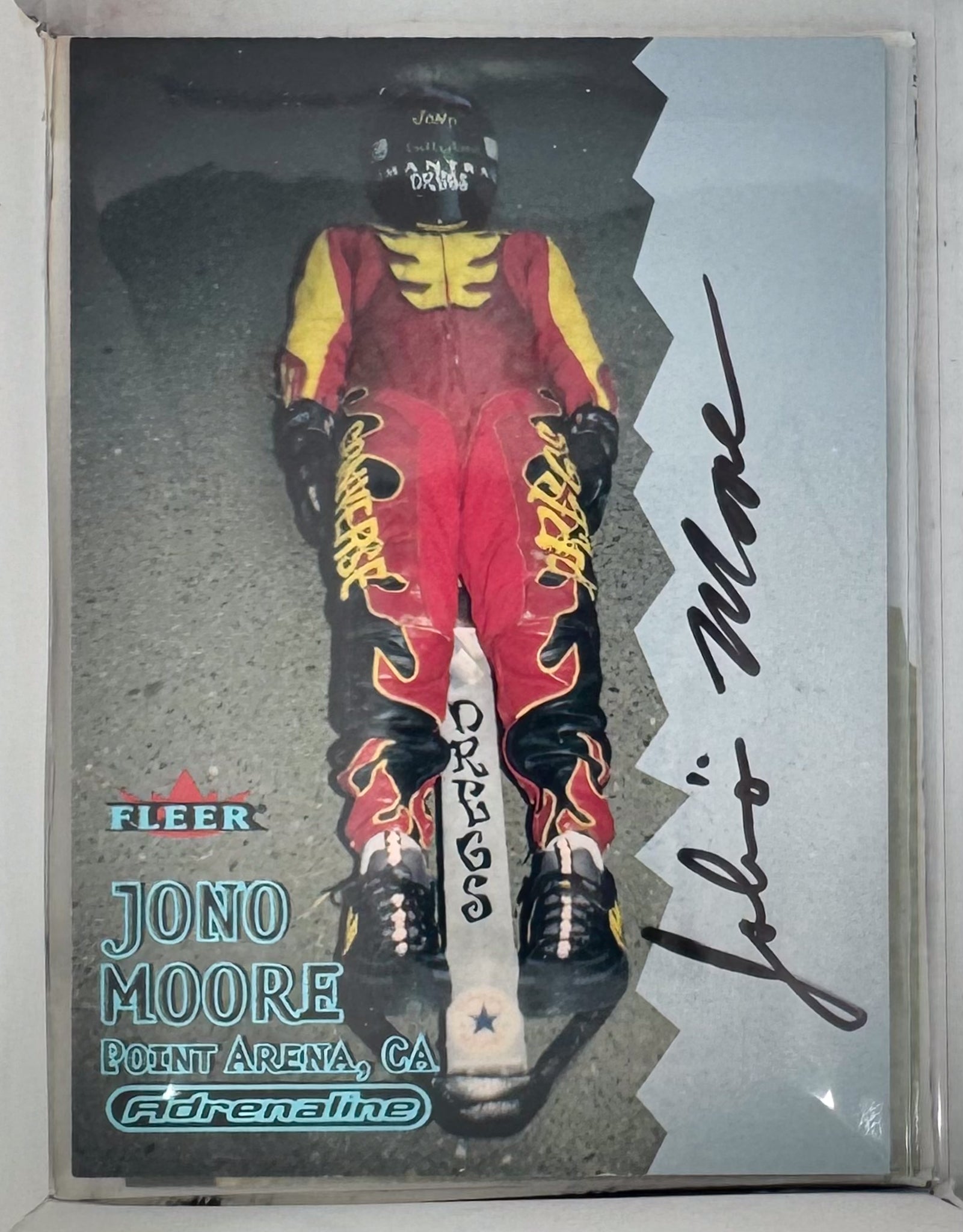 Adrenaline Fleer 2000 Action Sports Card Jono Moore Autograph Street Luge Card