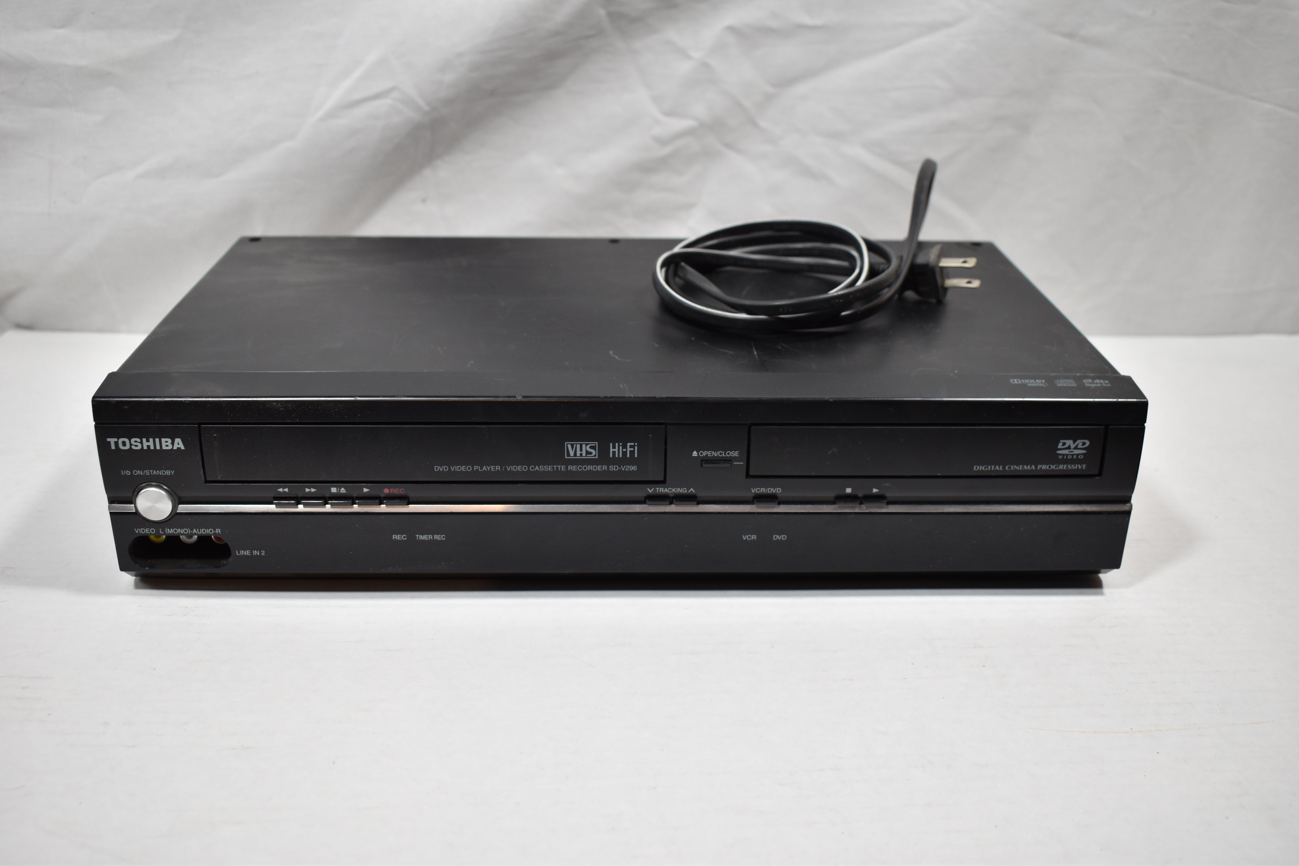 DVD VHS Combo Player Toshiba Disc Cassette Player Black Used TESTED