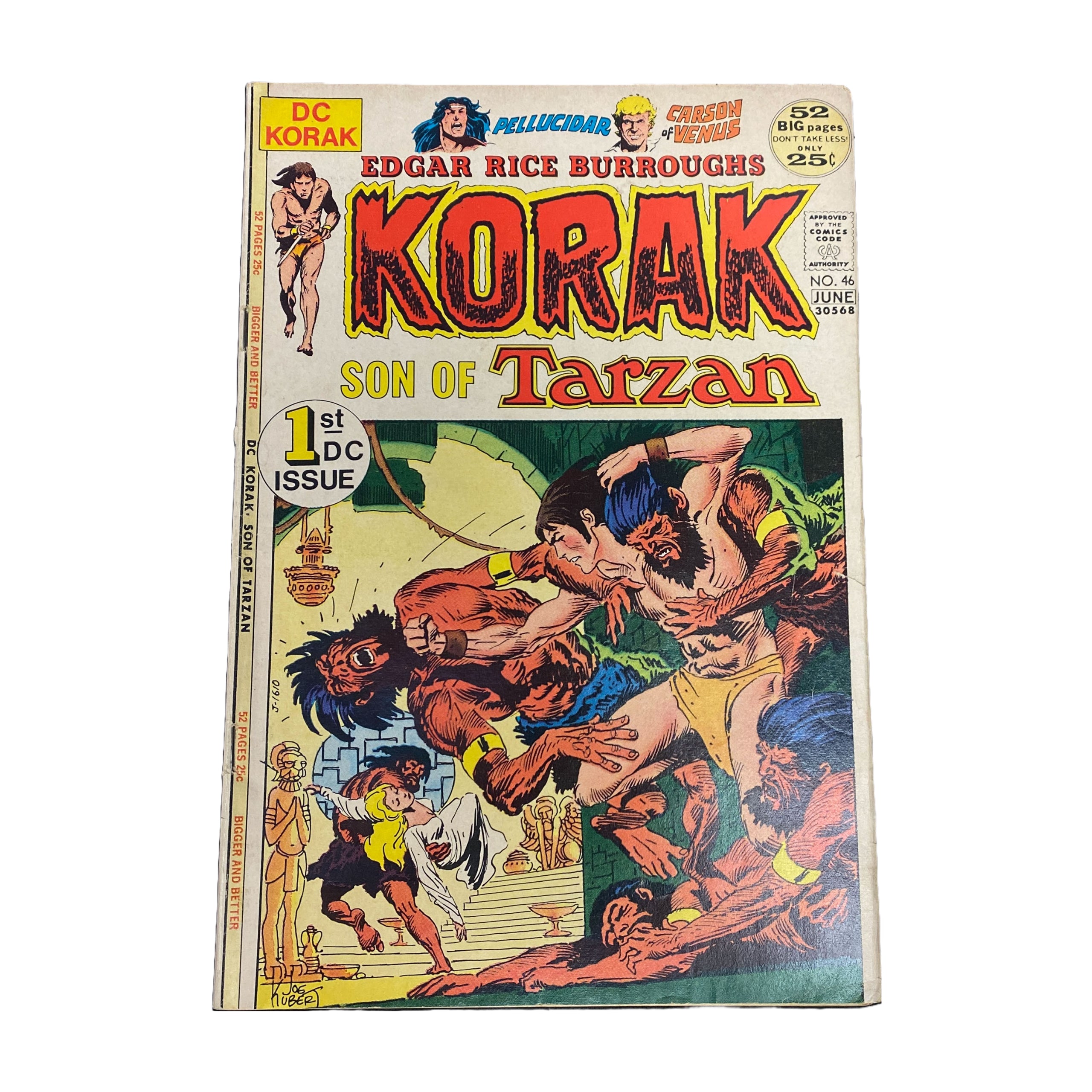 DC Korak Son of Tarzan #46 comic book 1972 Edgar Rice Burroughs 1st DC issue