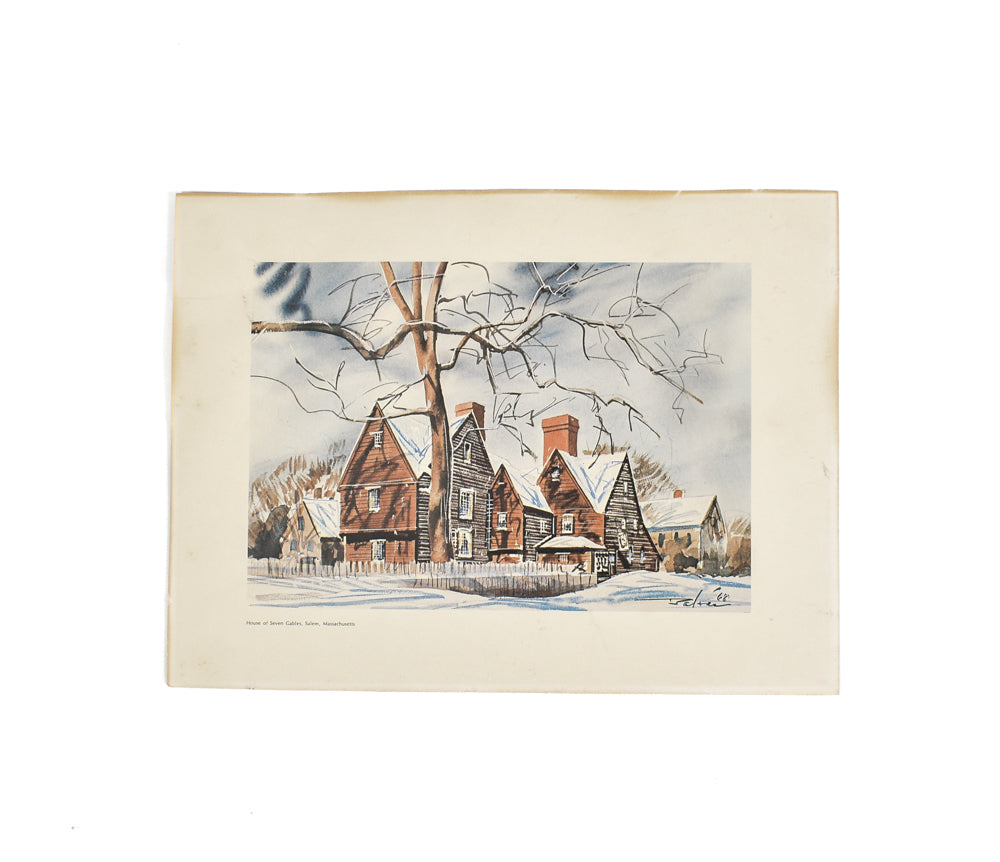 House of Seven Gables Salem Massachusetts Color Paint Reprint Unframed