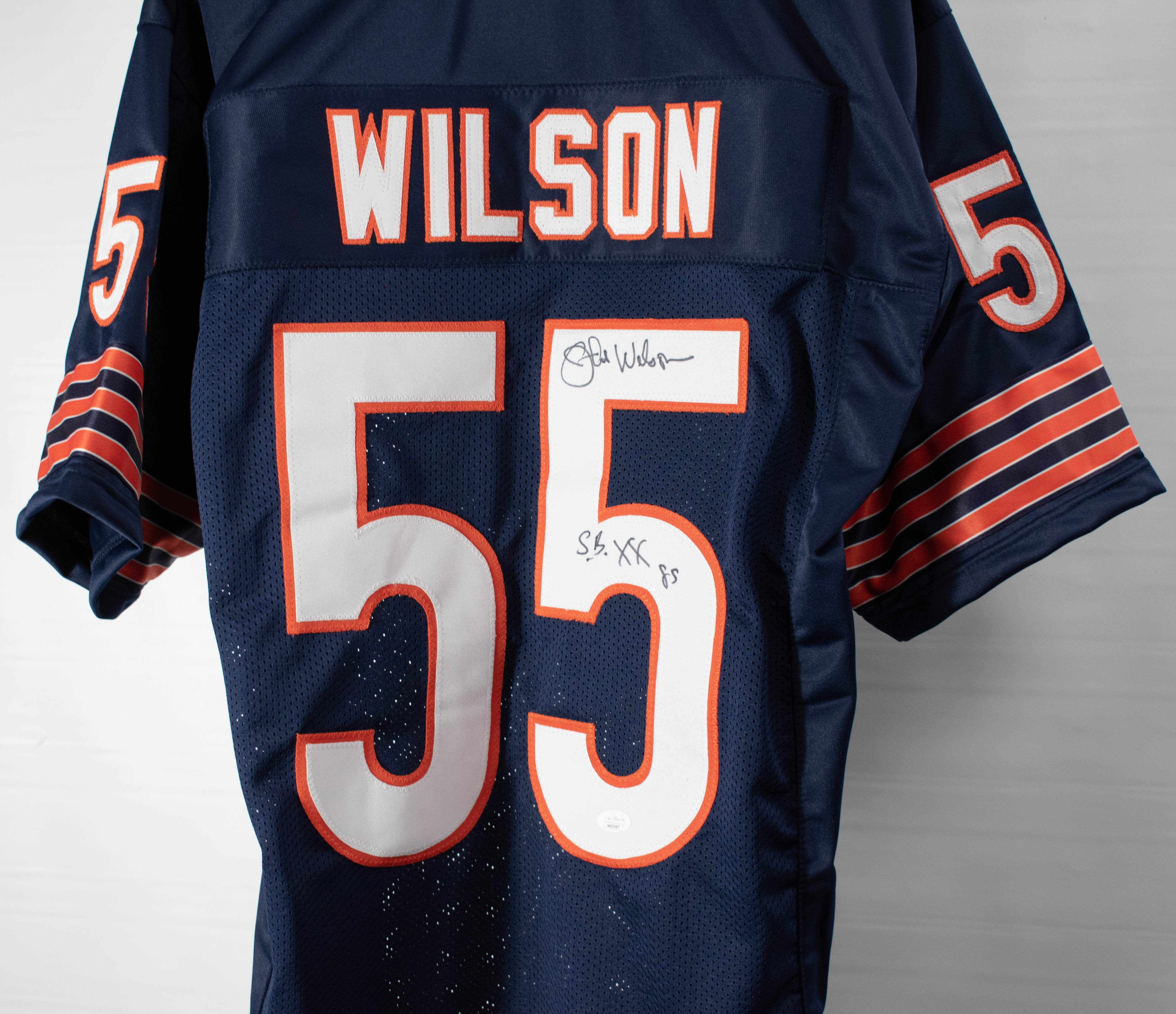 Otis Wilson CHICAGO BEARS 55 SIGNED Blue Jersey WITNESS COA JSA