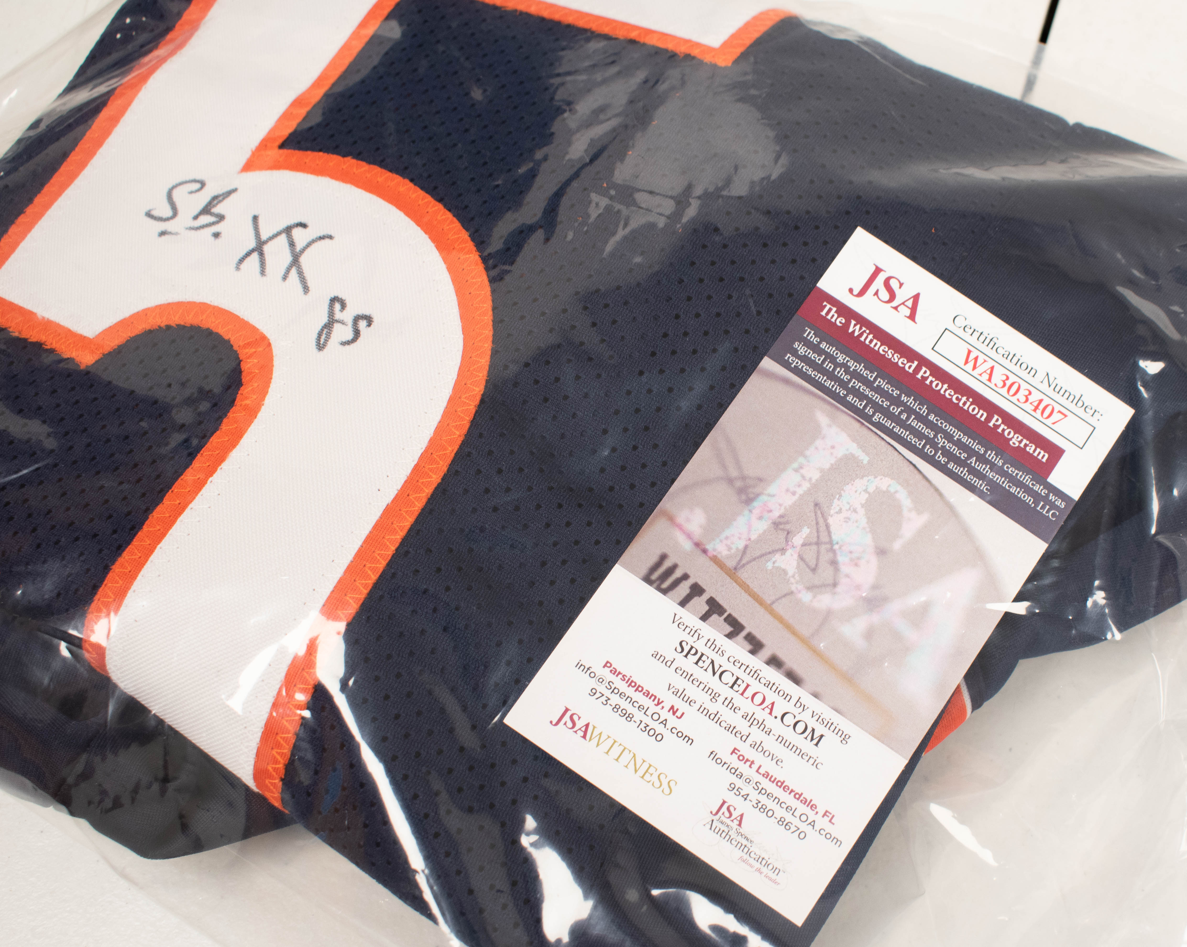 Otis Wilson CHICAGO BEARS 55 SIGNED Blue Jersey WITNESS COA JSA