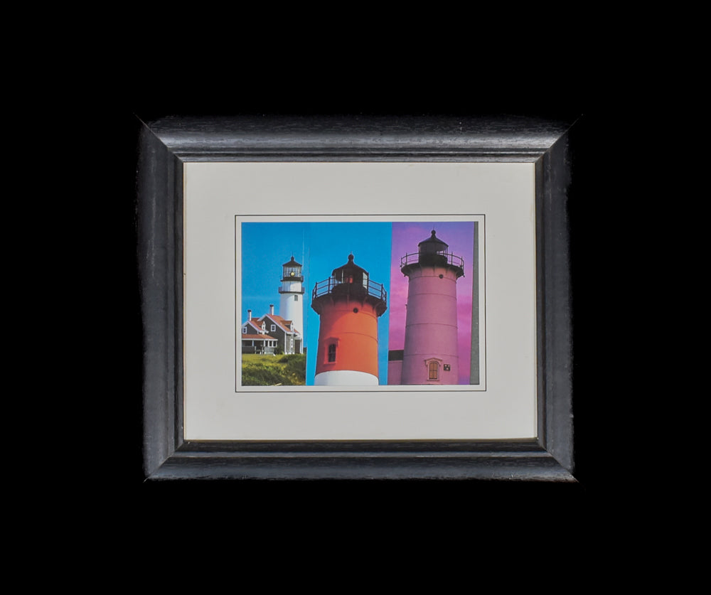 Lighthouse Photo Picture Framed Authentic Used Black Framed Photo